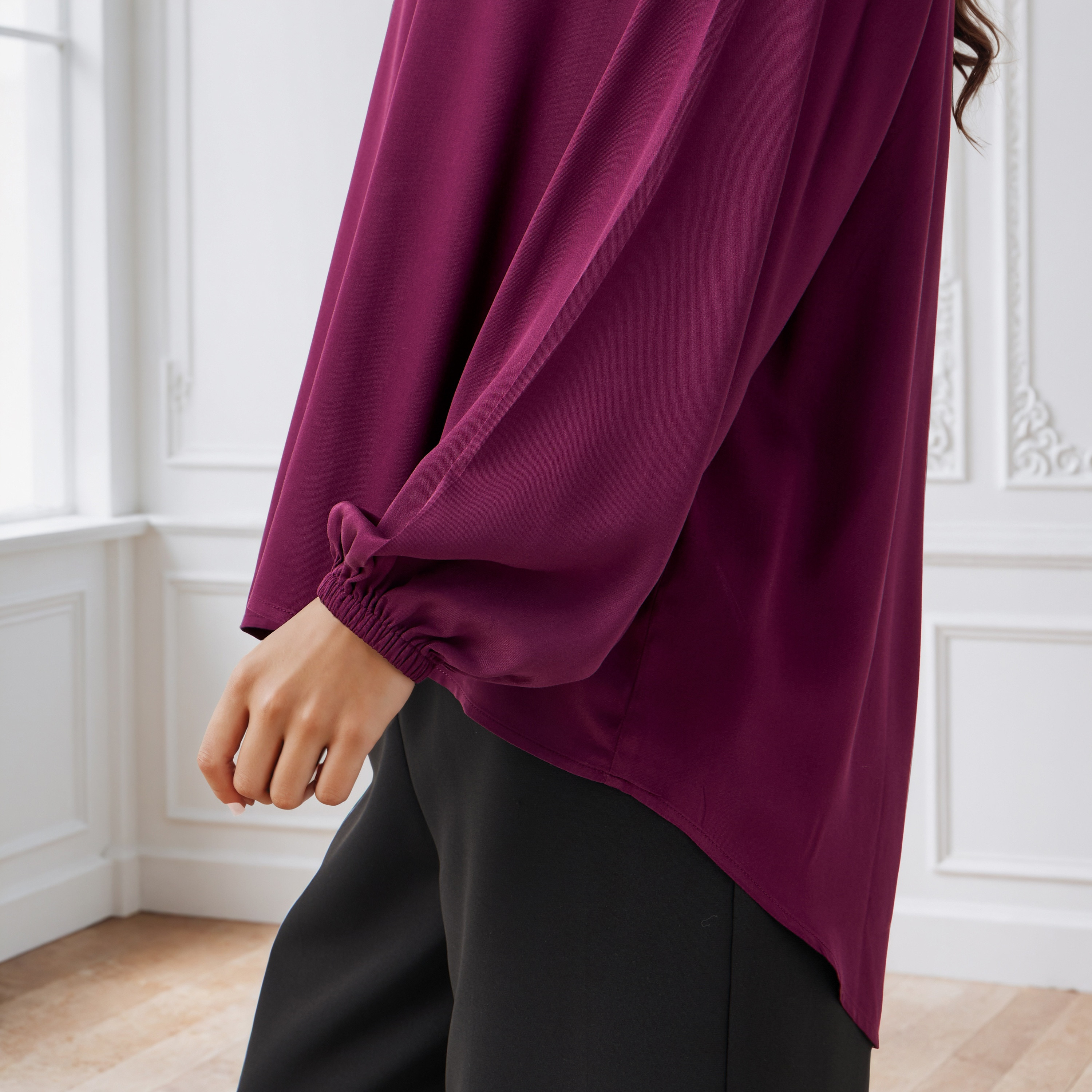 Regular Fit Viscose V-neck Top-women-clothing-shirtsandblouses-blouses-image-4