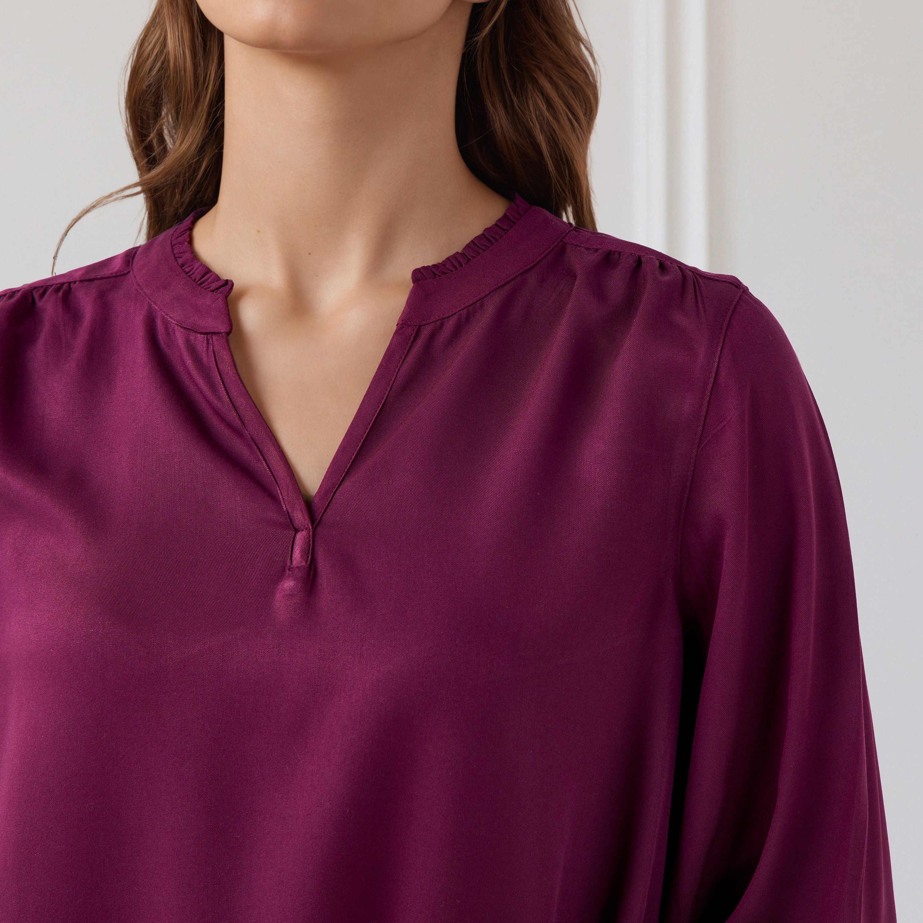 Regular Fit Viscose V-neck Top-women-clothing-shirtsandblouses-blouses-image-5