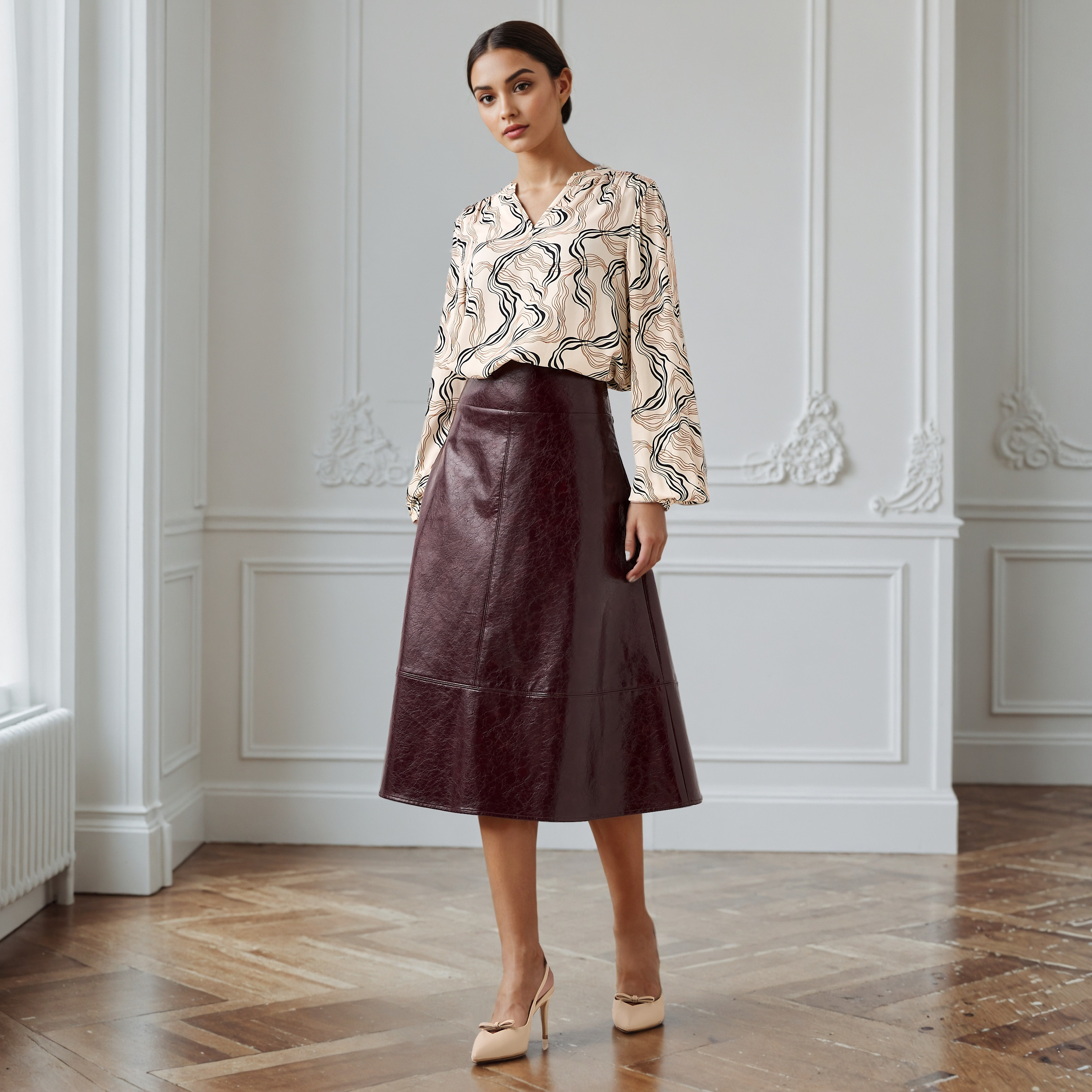 Regular Fit Viscose Top with All-Over Print-women-clothing-shirtsandblouses-blouses-image-2