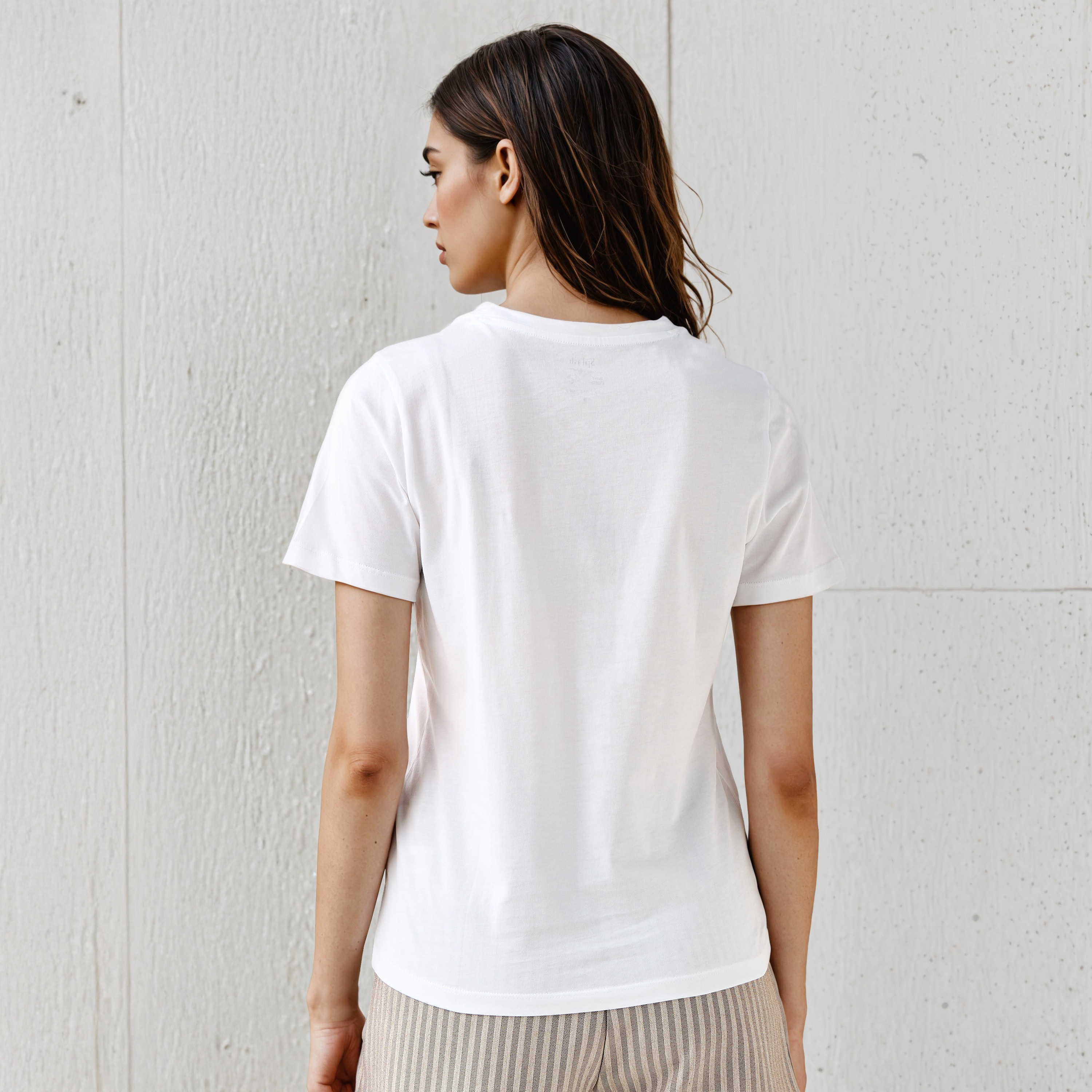 Slogan Print T-shirt with Crew Neck-women-clothing-tshirts-image-3