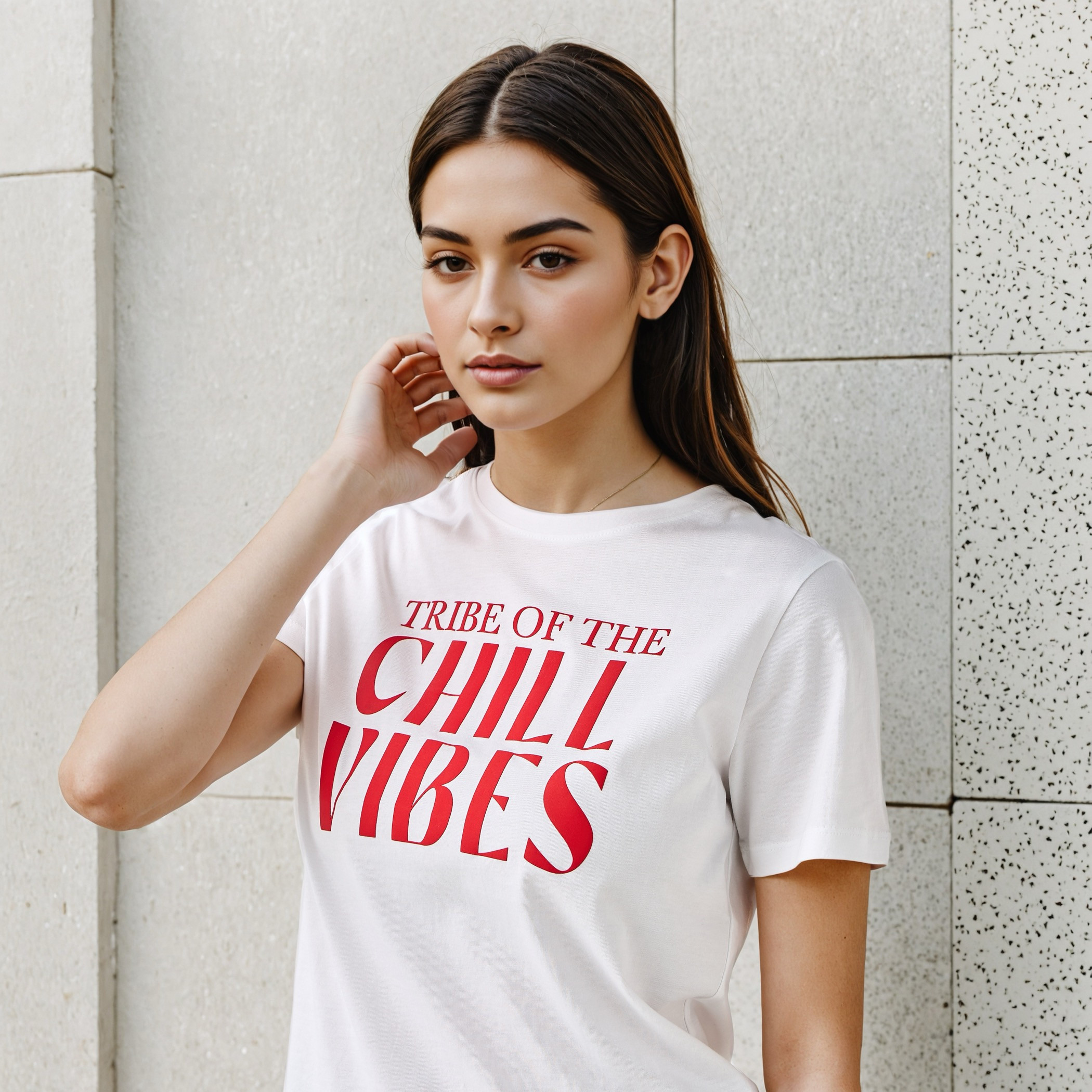 Slogan Print T-shirt with Crew Neck-women-clothing-tshirts-image-4