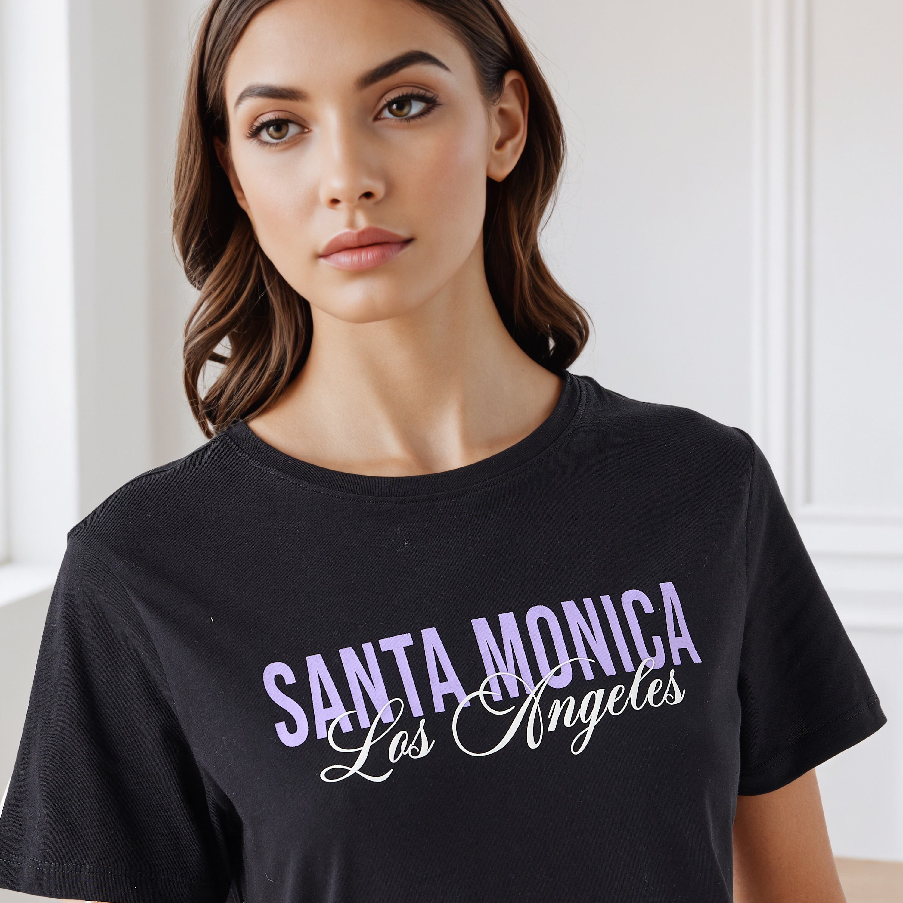 Typographic Print Crew Neck T-shirt-women-clothing-tshirts-image-4