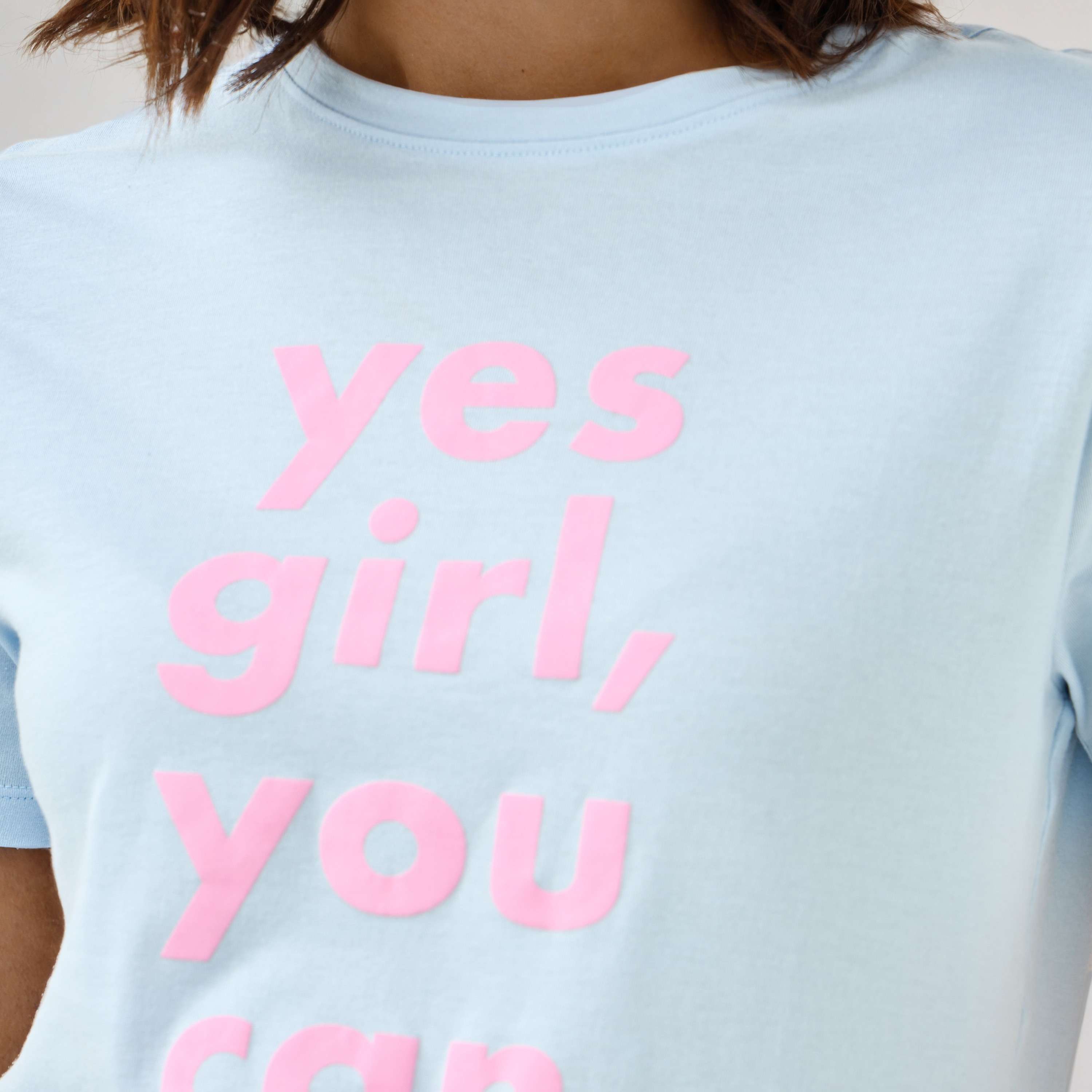 Slogan Print T-shirt with Crew Neck-women-clothing-tshirts-image-5