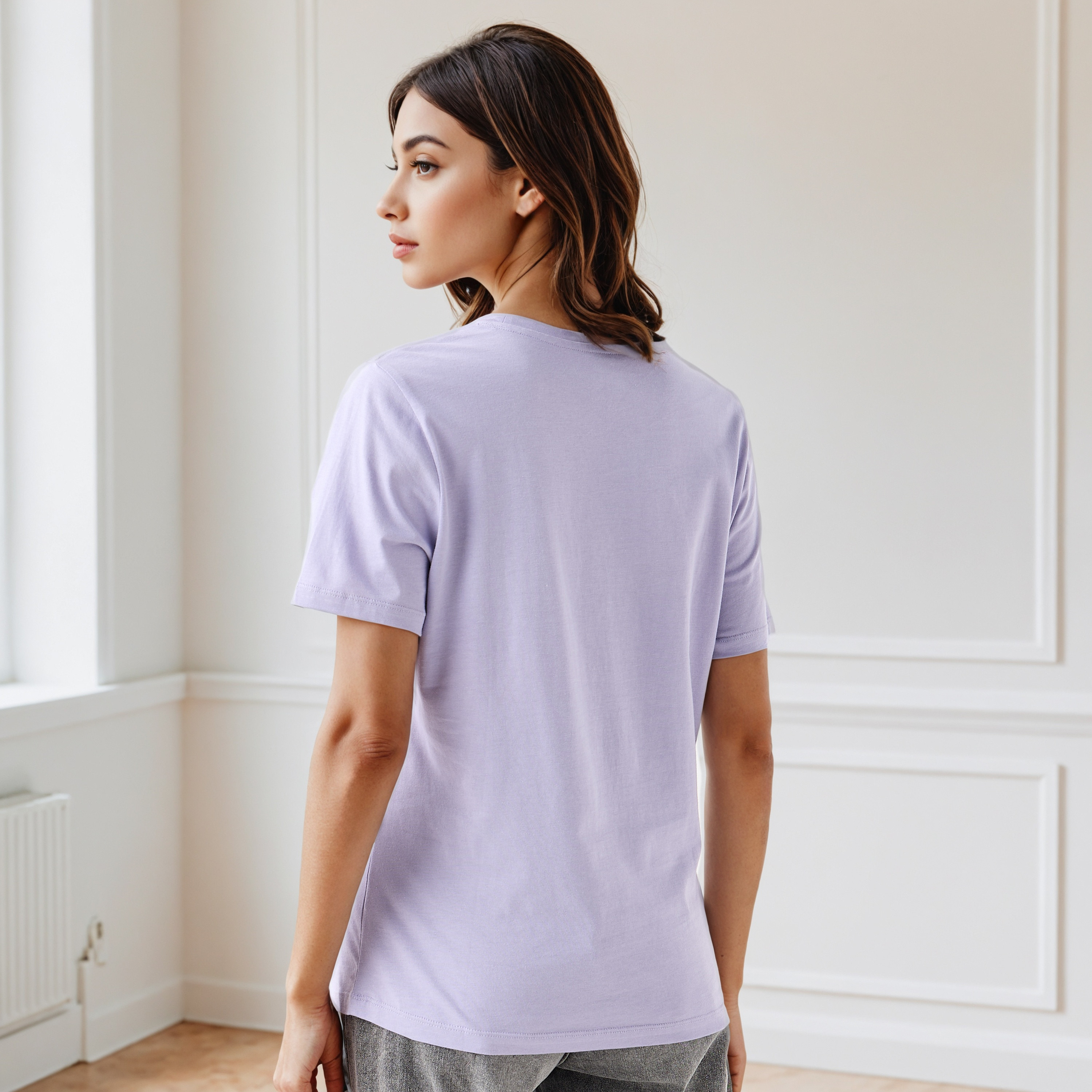 Slogan Print Round Neck T-shirt-women-clothing-tshirts-image-3