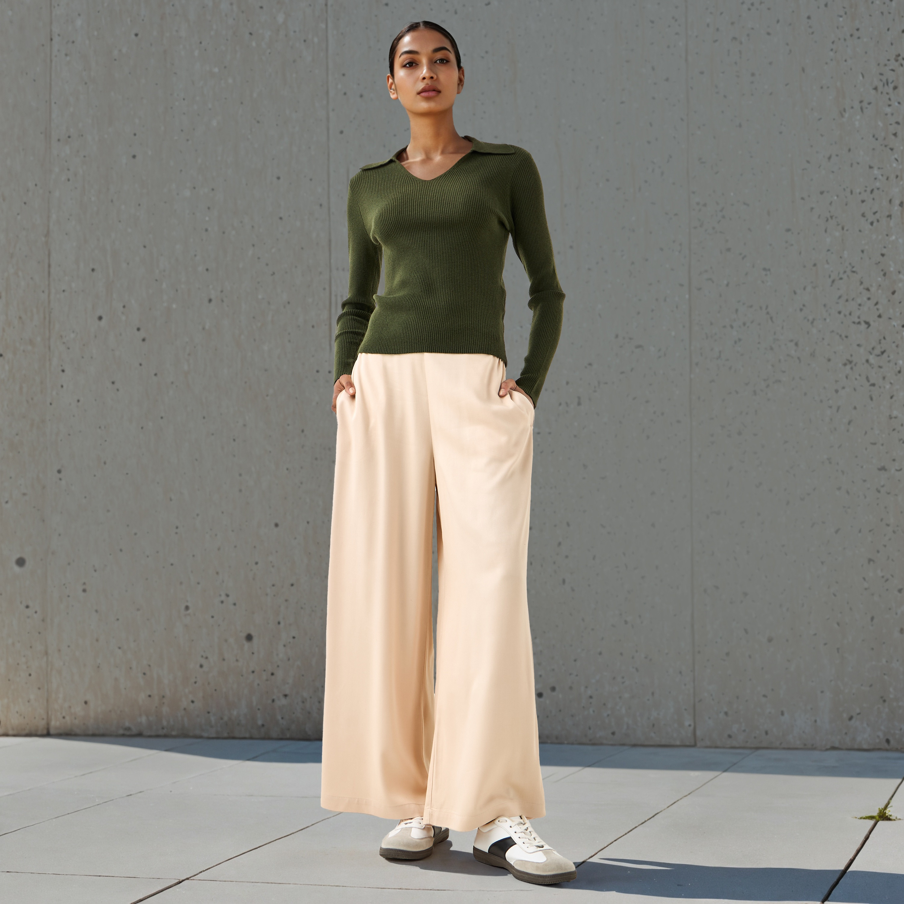 Wide Leg Flexi Waist Palazzo Pants-women-clothing-bottoms-trousers-image-2