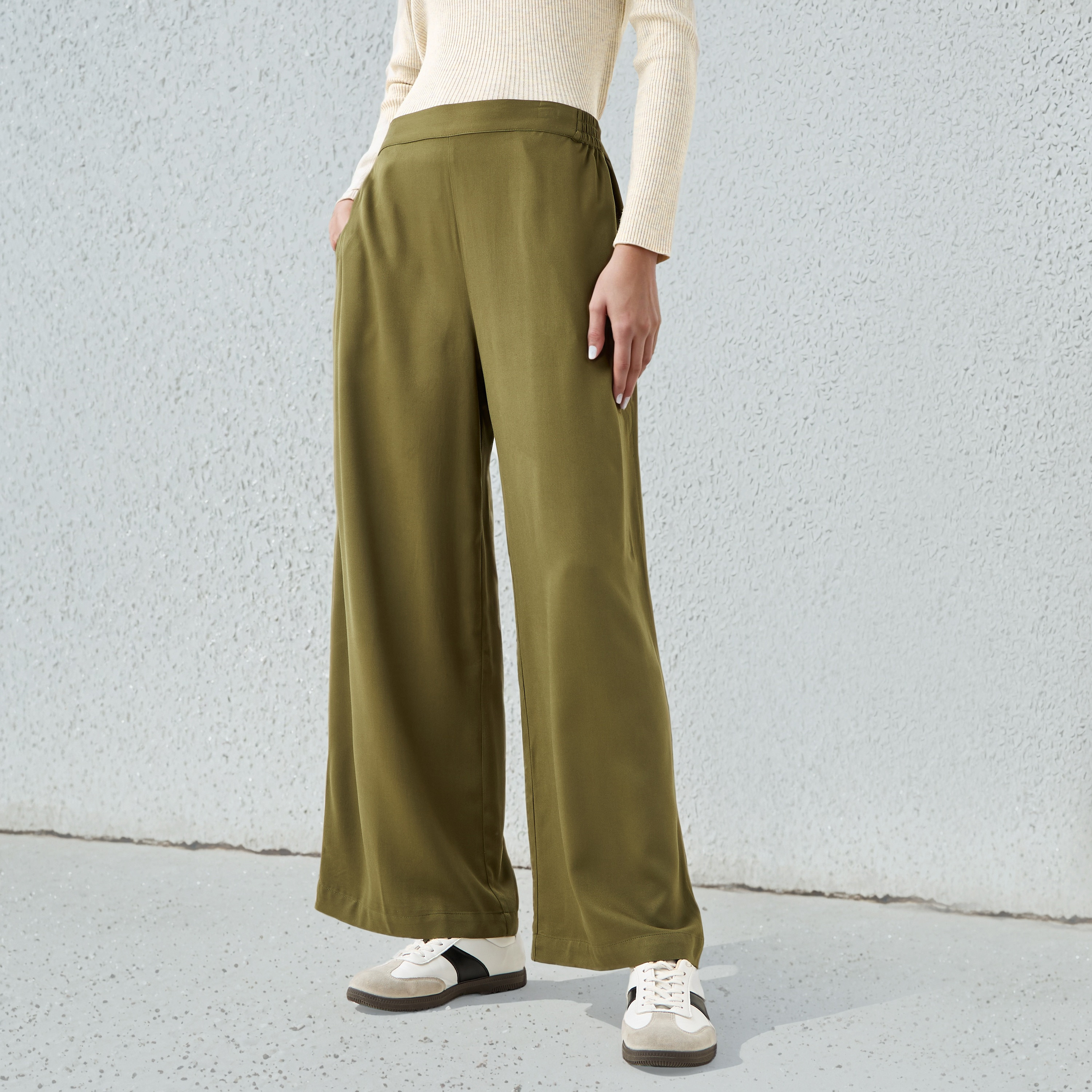 Wide Leg Flexi Waist Palazzo Pants-women-clothing-bottoms-trousers-image-1