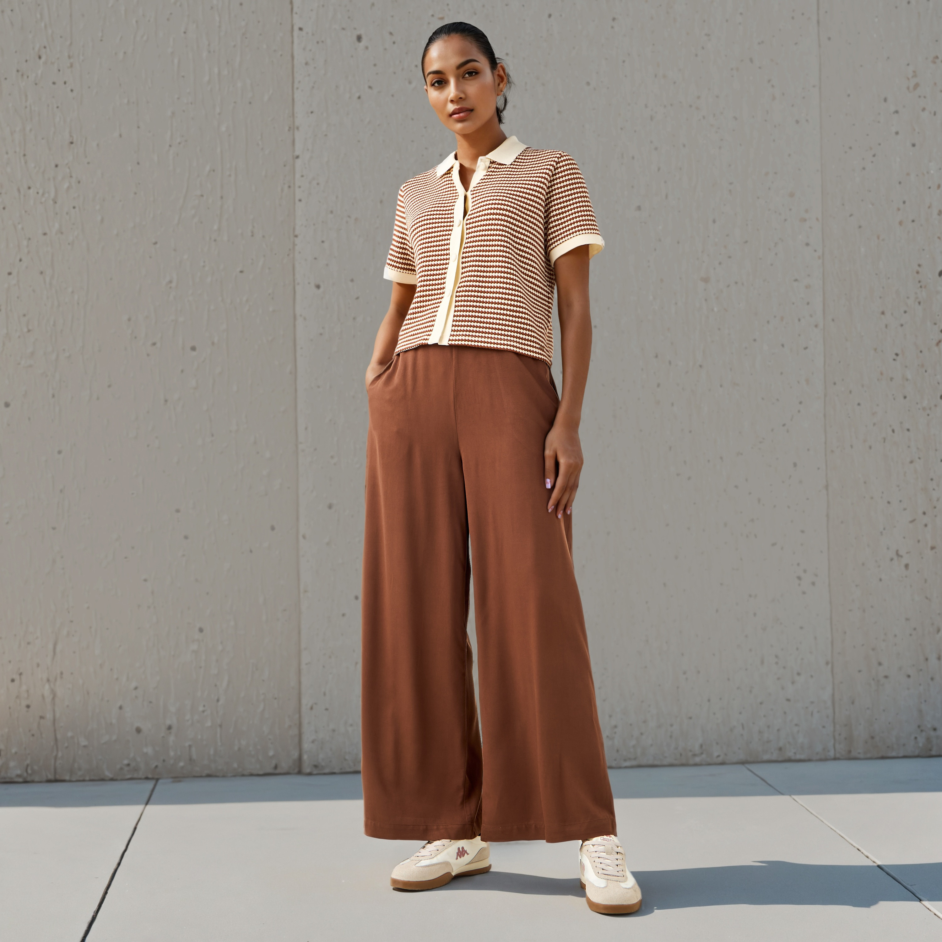 Wide Leg Flexi Waist Palazzo Pants-women-clothing-bottoms-trousers-image-2