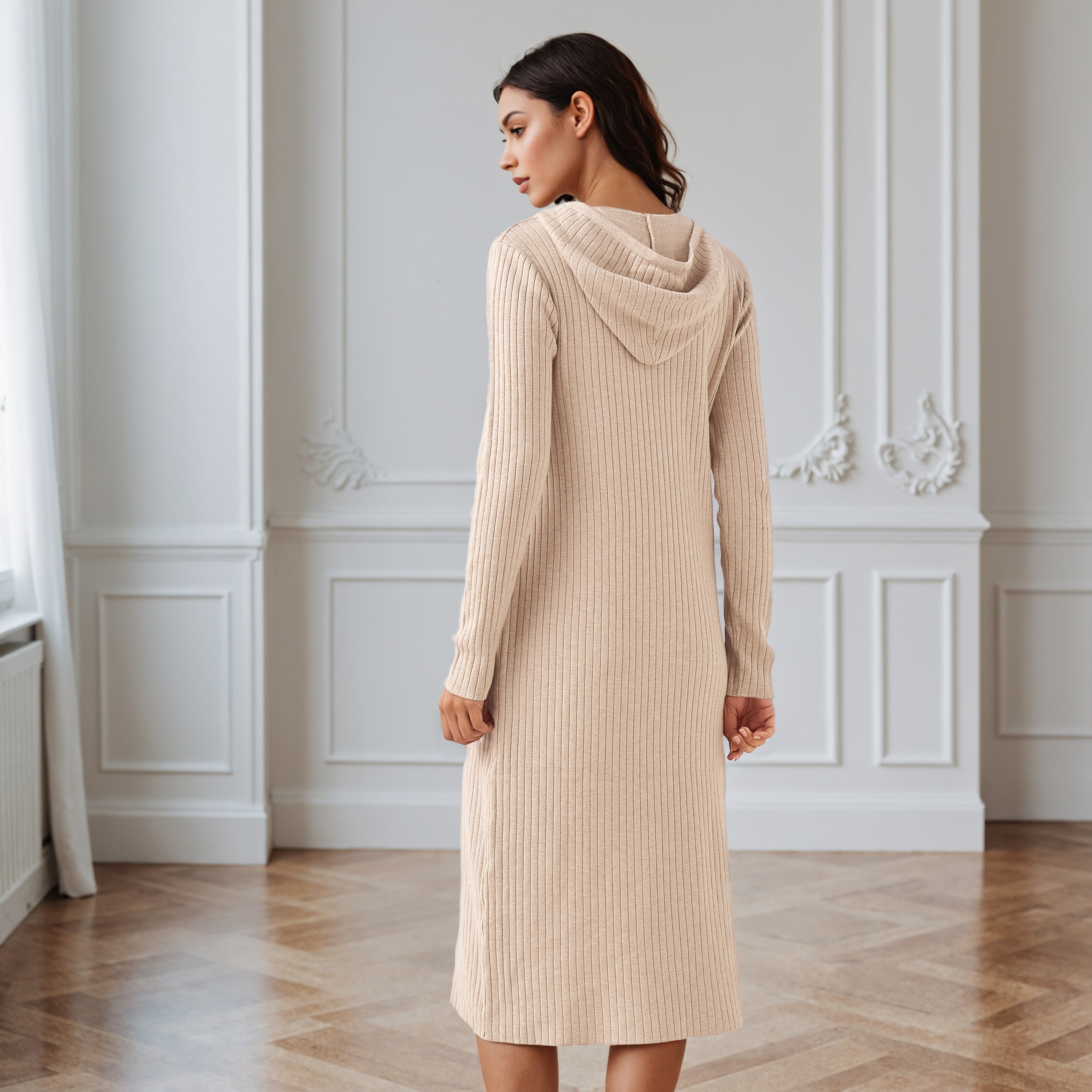A-line Midi Dress with Hood-women-clothing-dresses-image-8