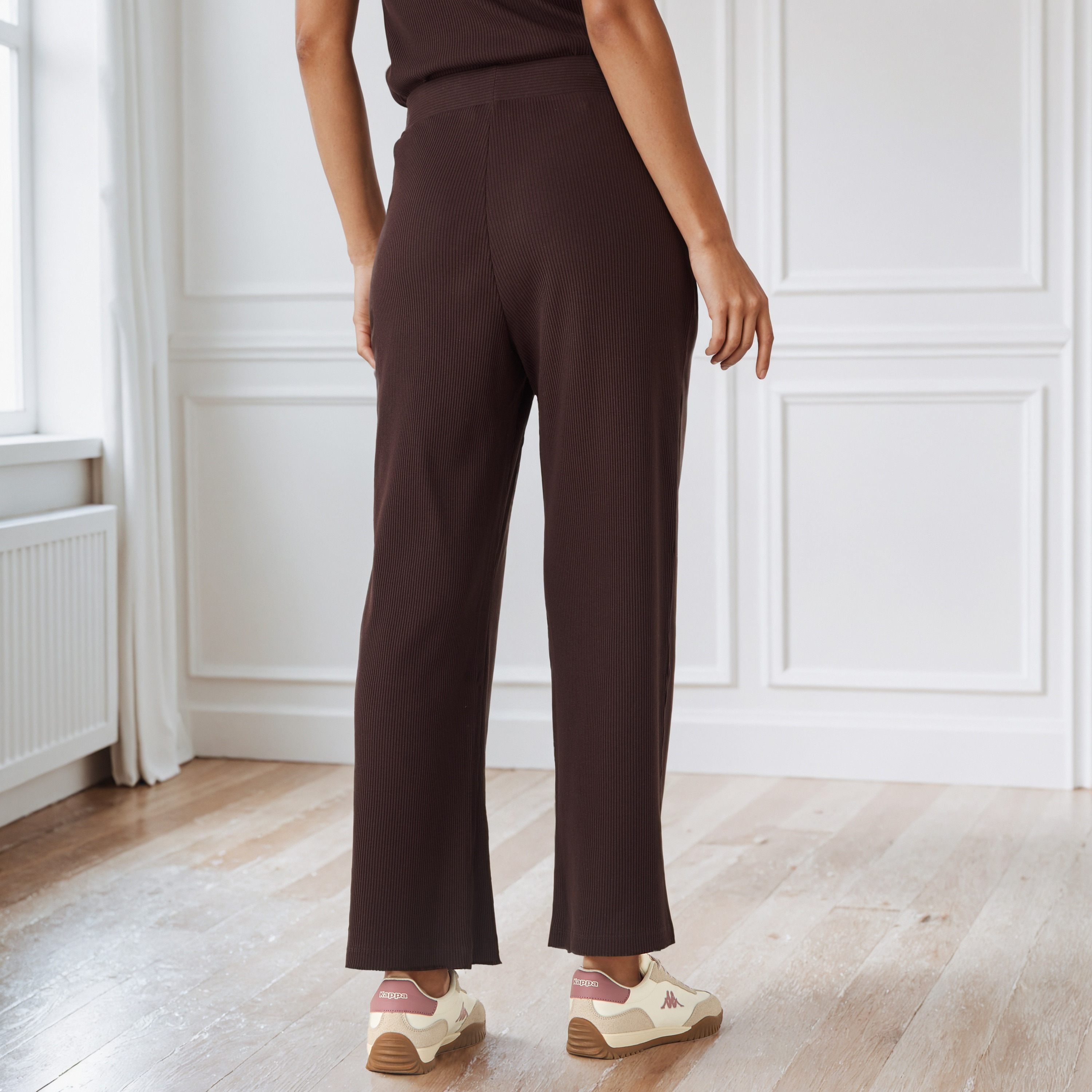Ribbed Wide Leg Flexi Waist Pants with Pockets-women-clothing-bottoms-trousers-image-4
