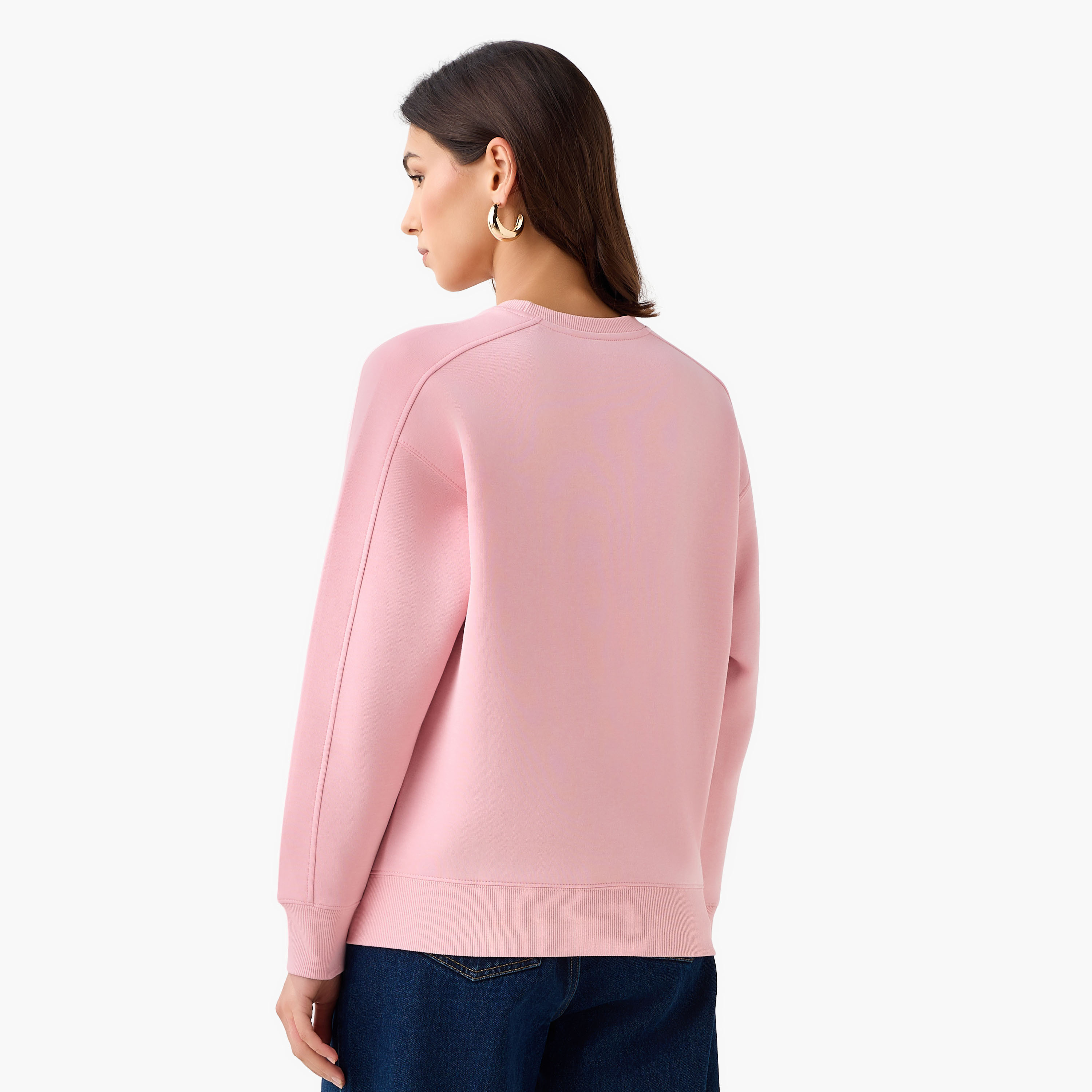 Relaxed Fit Sweatshirt with Cut and Sew-women-winterwear-hoodiesandsweatshirts-sweatshirts-image-3