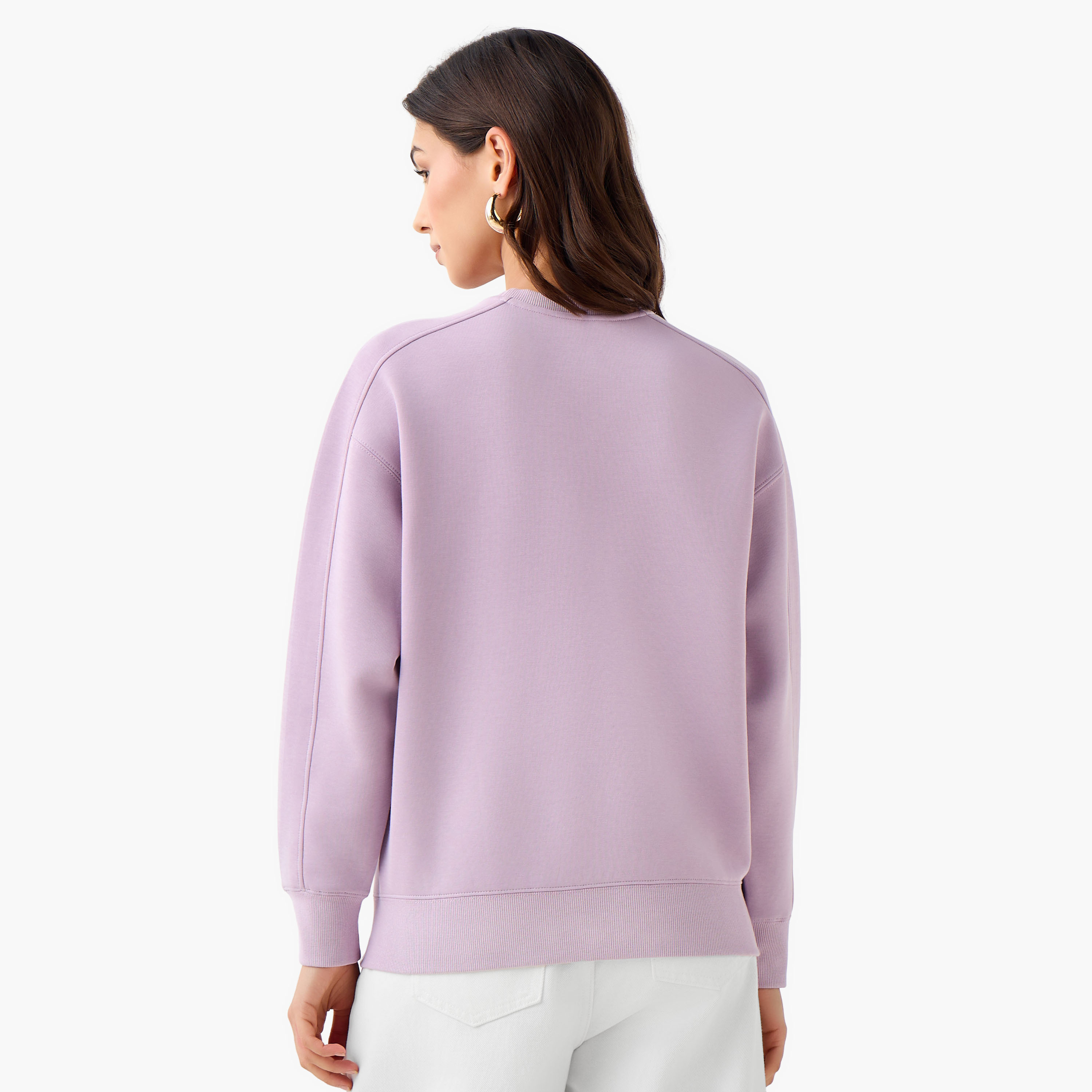 Relaxed Fit Sweatshirt with Cut and Sew-women-winterwear-hoodiesandsweatshirts-sweatshirts-image-3