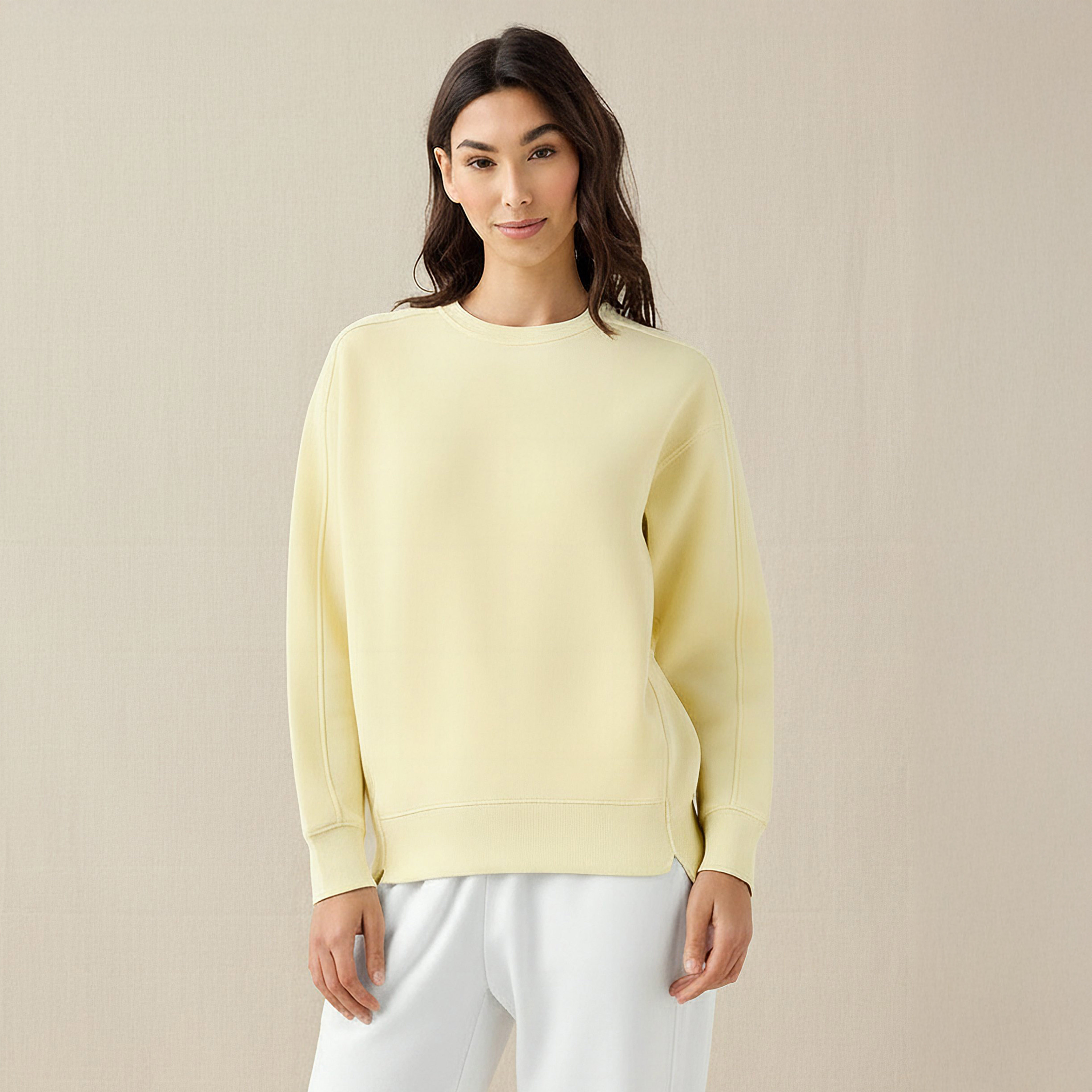 Relaxed Fit Sweatshirt with Cut and Sew-women-winterwear-hoodiesandsweatshirts-sweatshirts-image-1