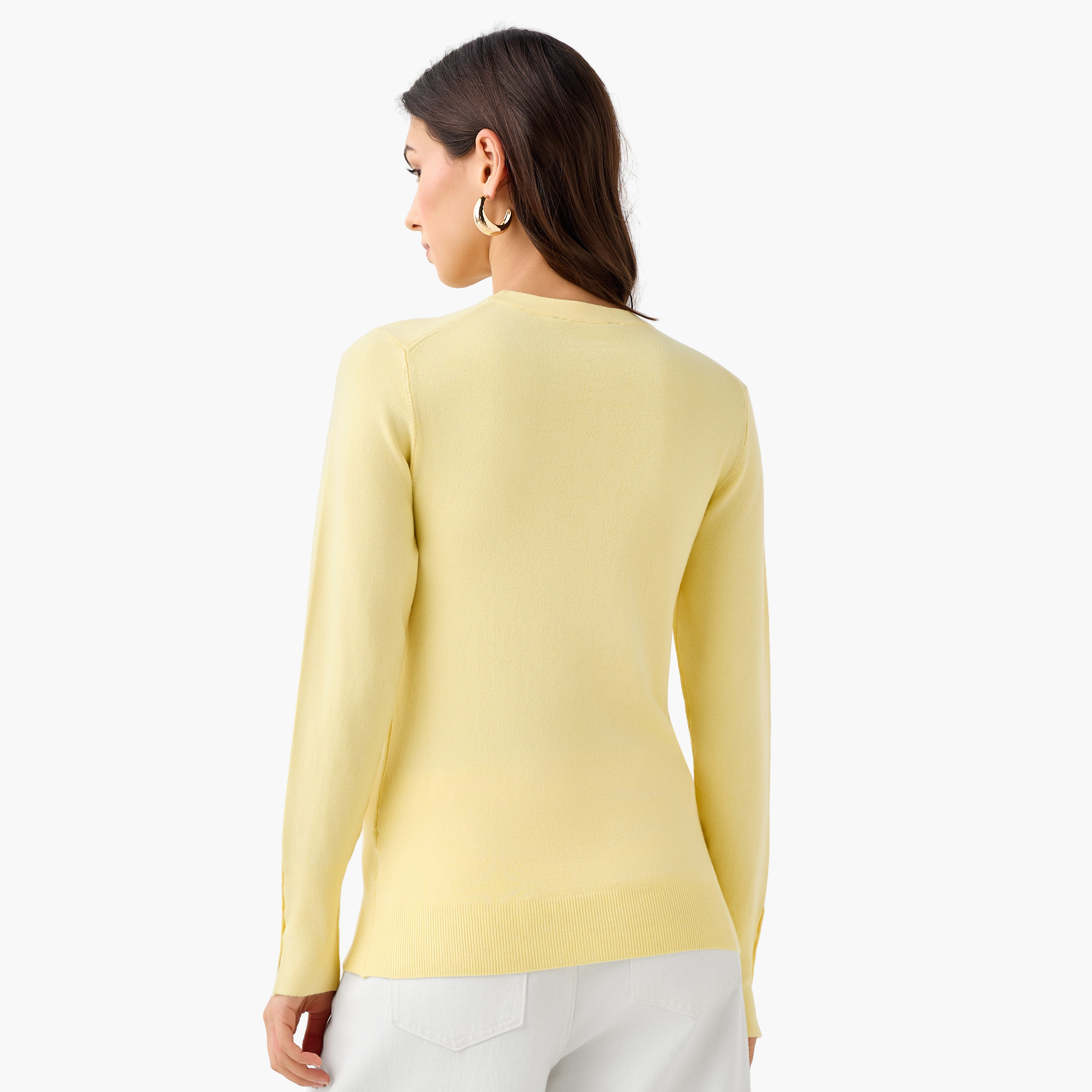 كنزة بياقة ضيقة وقصة عادية-women-clothing-cardigansandjumpers-jumpers-image-3