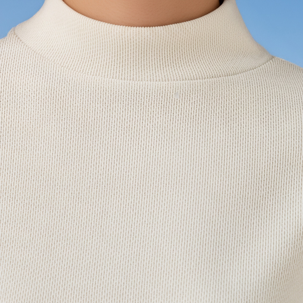 بلوزة بقصة عادية وياقة عالية-women-clothing-tshirts-image-5