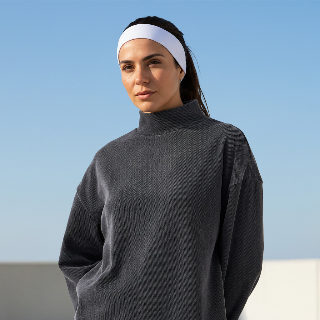 Regular Fit T-shirt with Turtleneck-women-clothing-coordsets-image-1