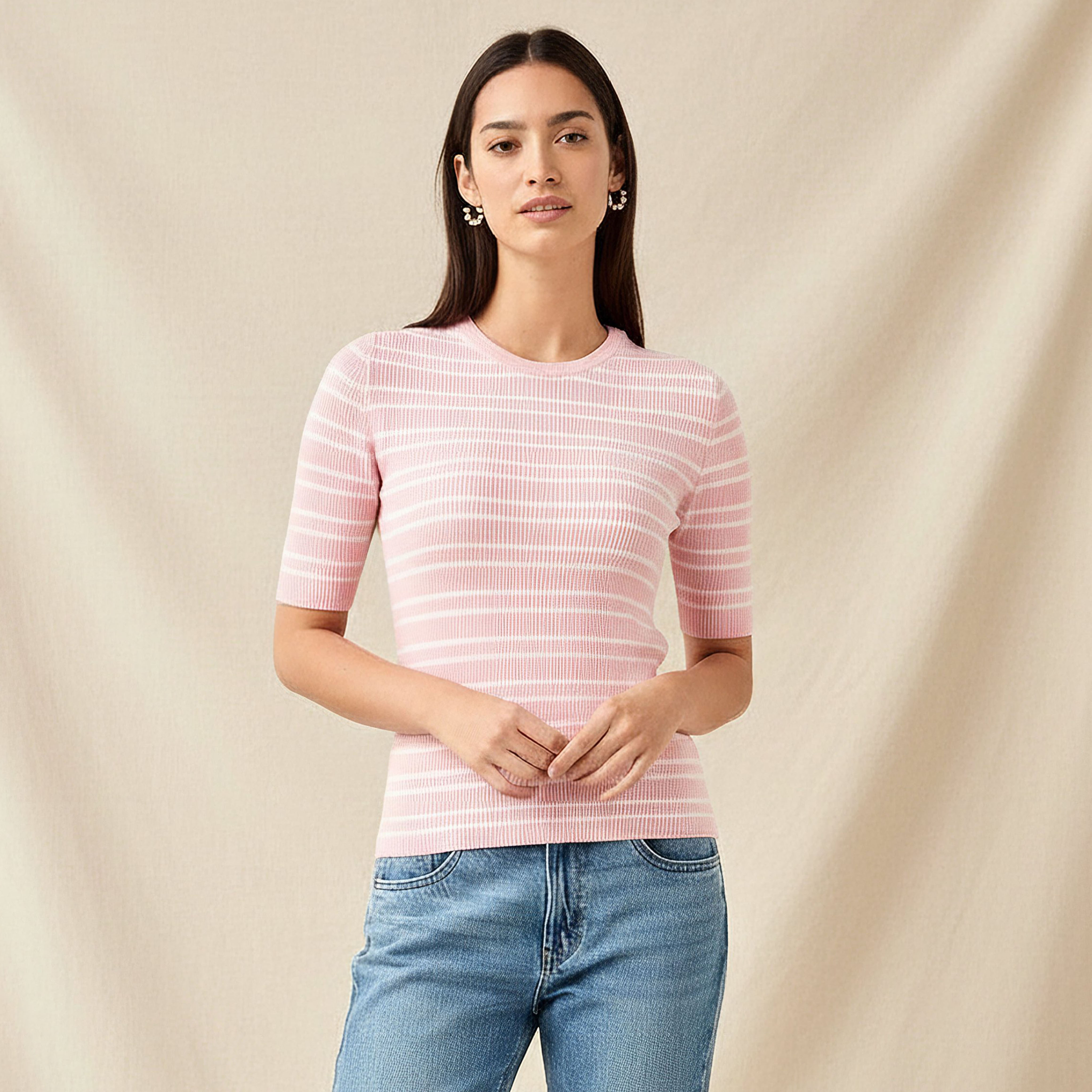 Striped Crew Neck Sweater-women-clothing-cardigansandjumpers-jumpers-image-1