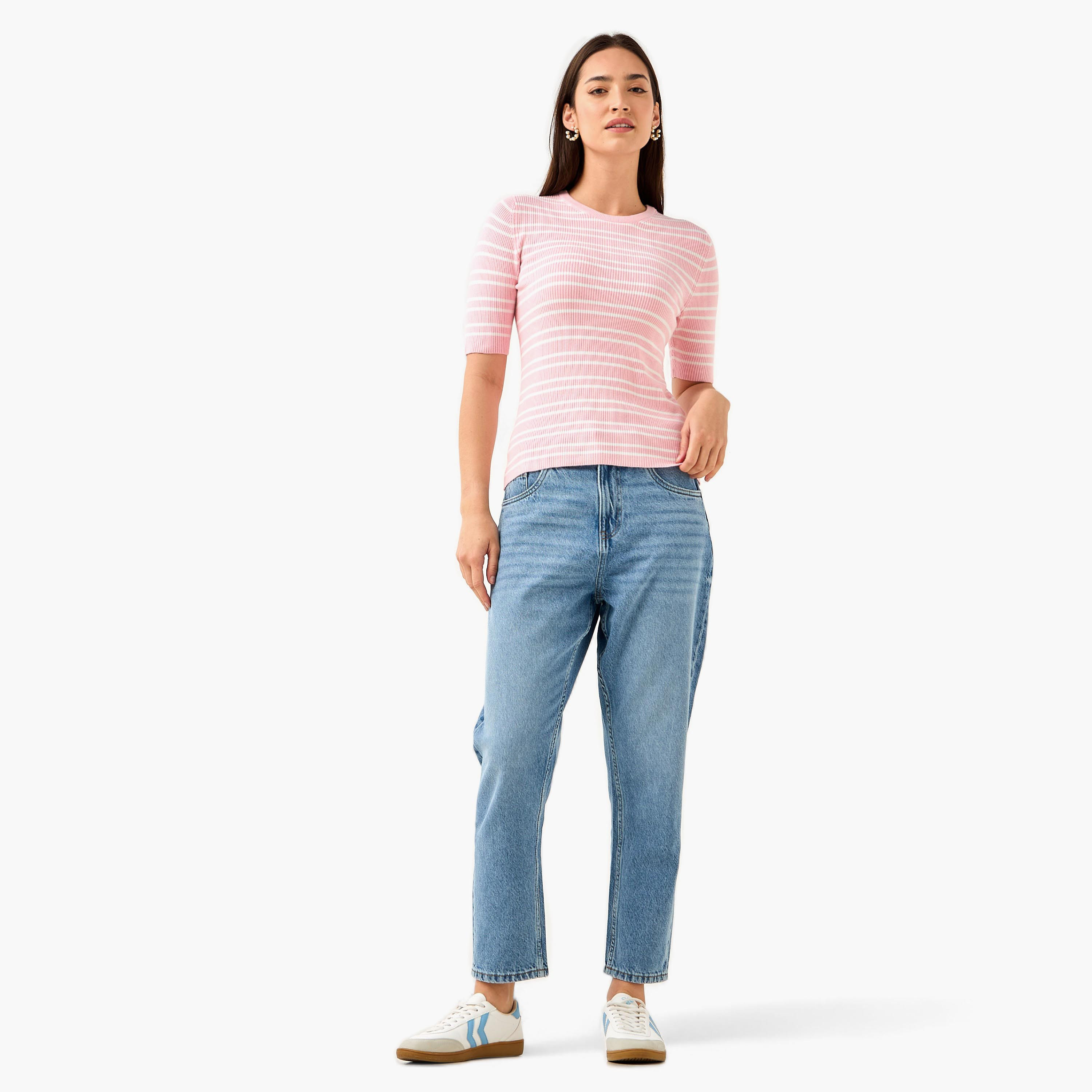 Striped Crew Neck Sweater-women-clothing-cardigansandjumpers-jumpers-image-2