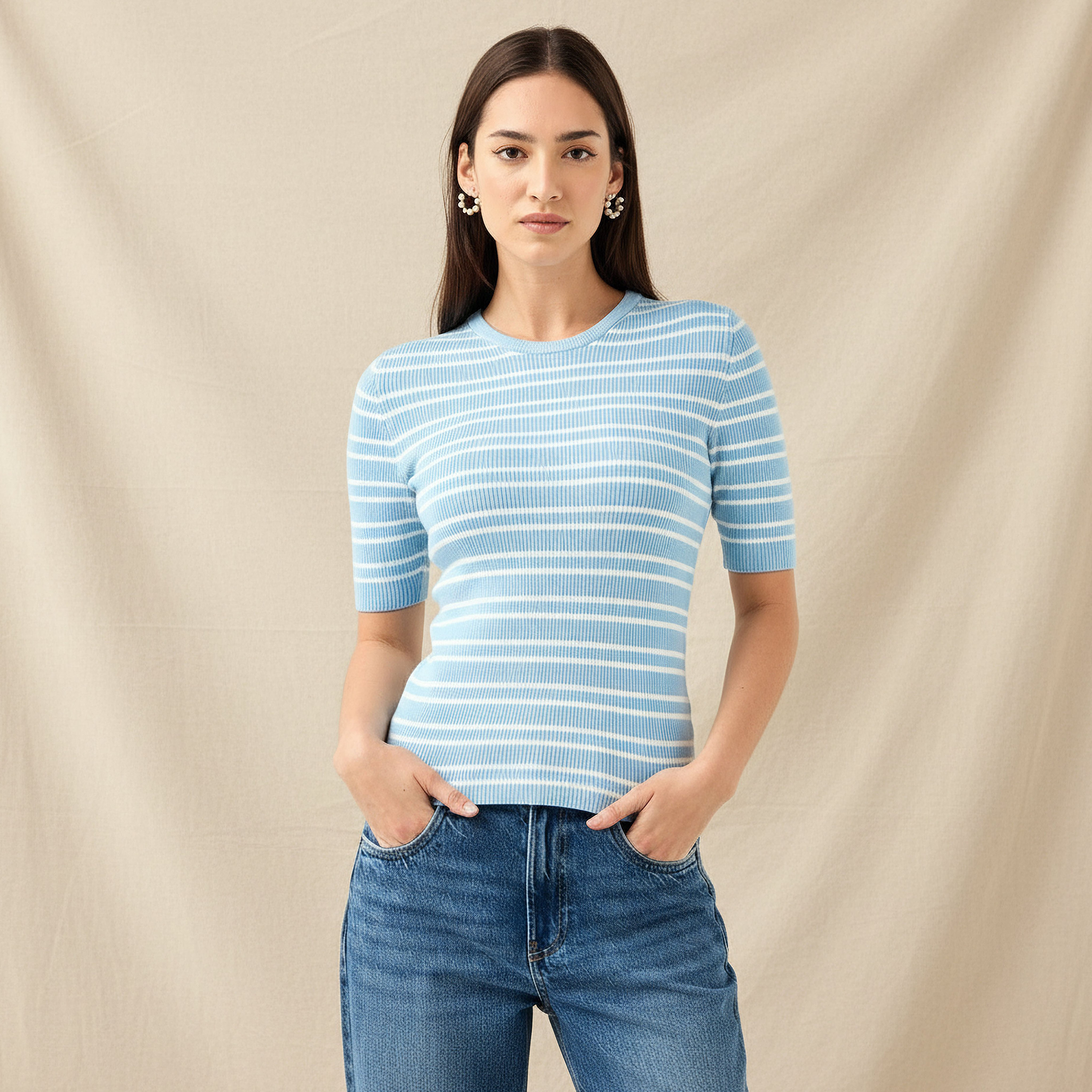 Striped Crew Neck Sweater-women-clothing-cardigansandjumpers-jumpers-image-1