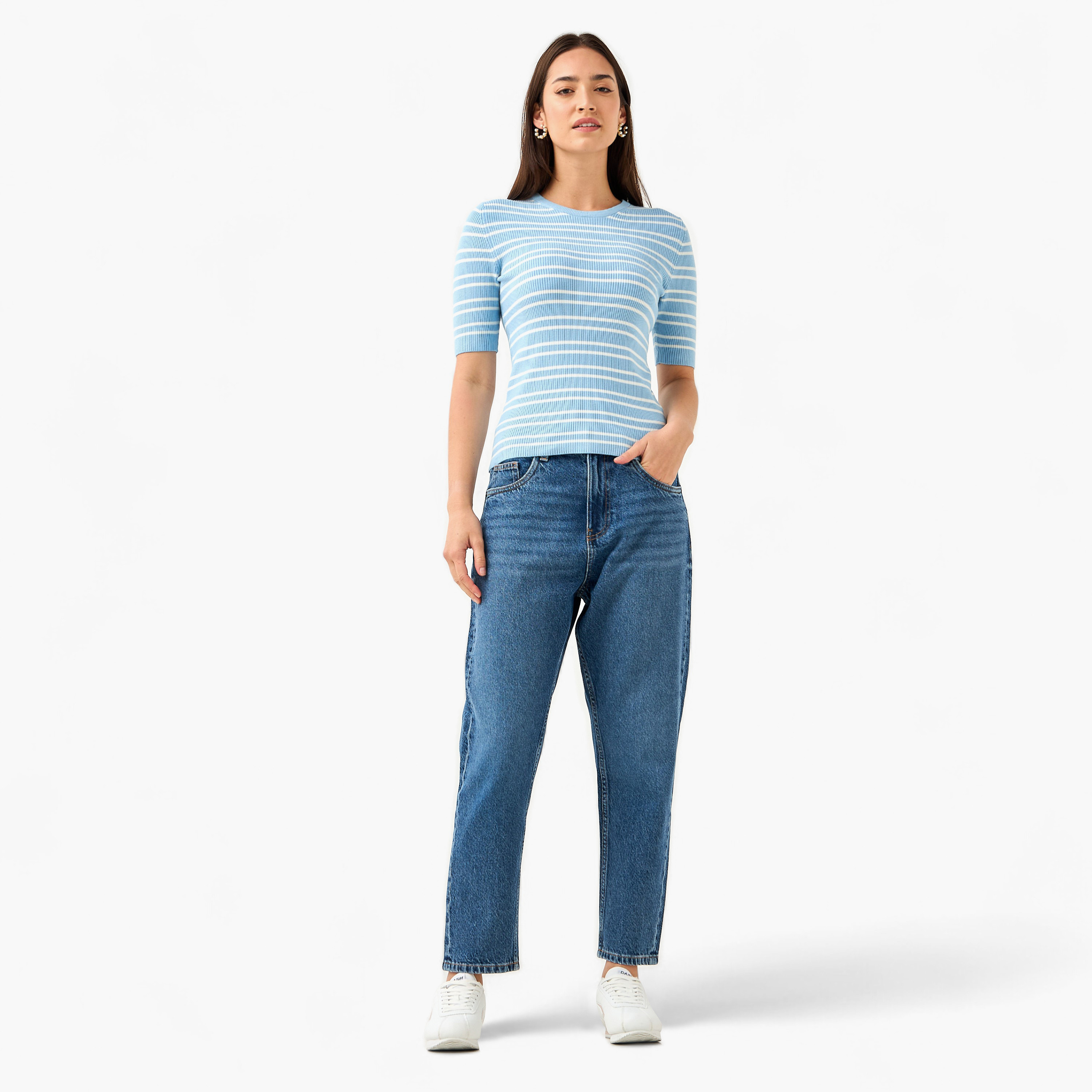Striped Crew Neck Sweater-women-clothing-cardigansandjumpers-jumpers-image-2