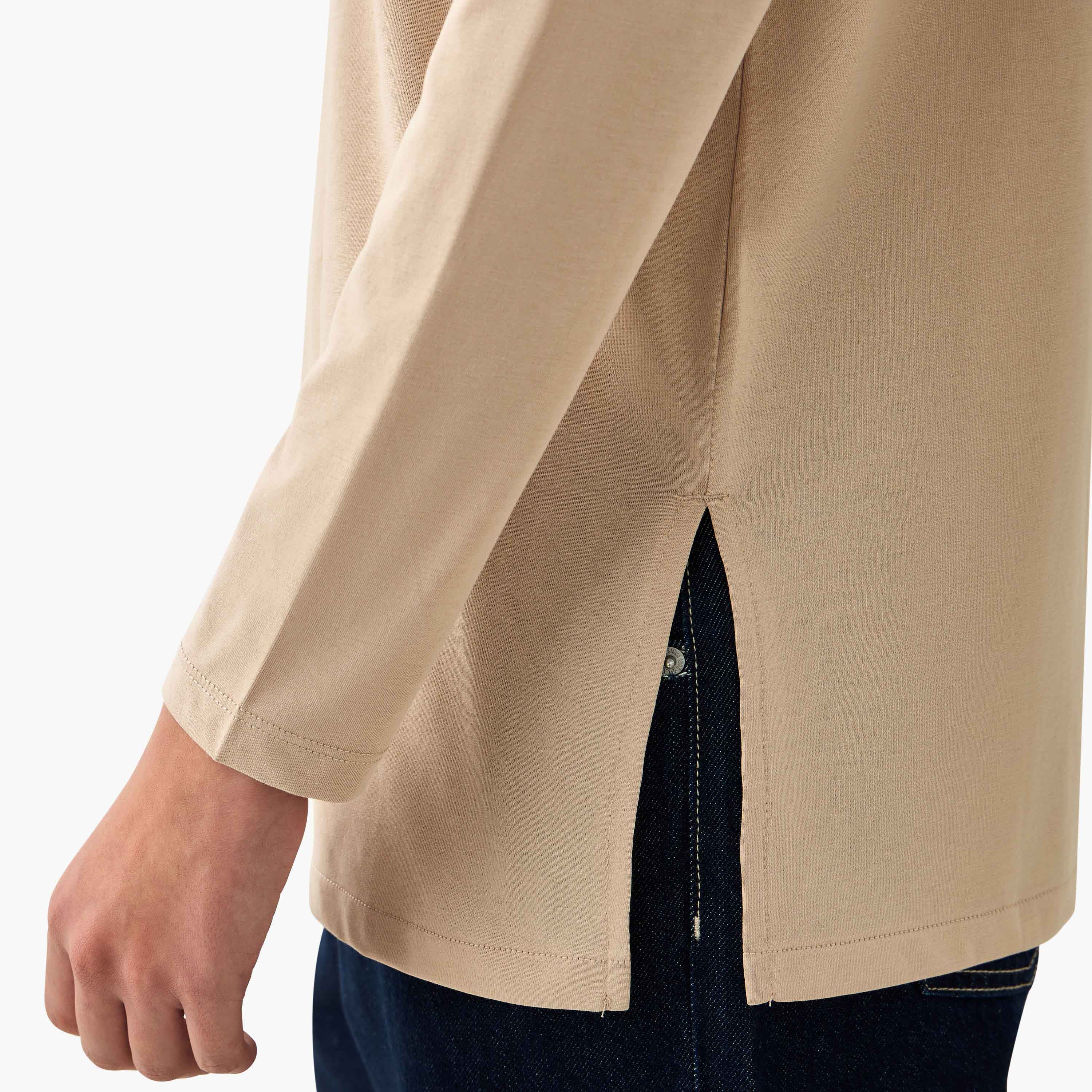 Regular Fit Longline T-shirt with Slit Detail-women-clothing-tshirts-image-5