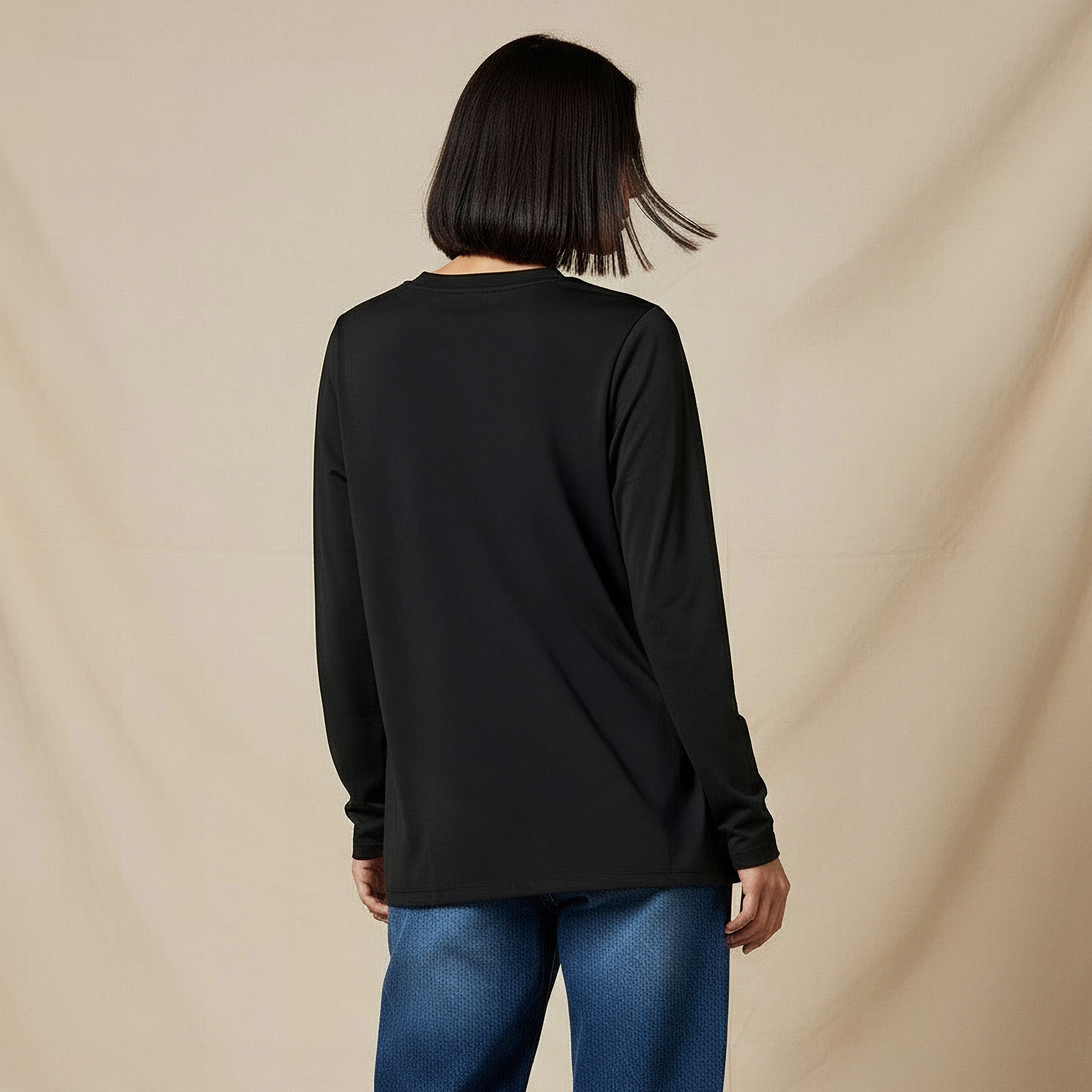 Regular Fit Longline T-shirt with Slit Detail-women-clothing-tshirts-image-4