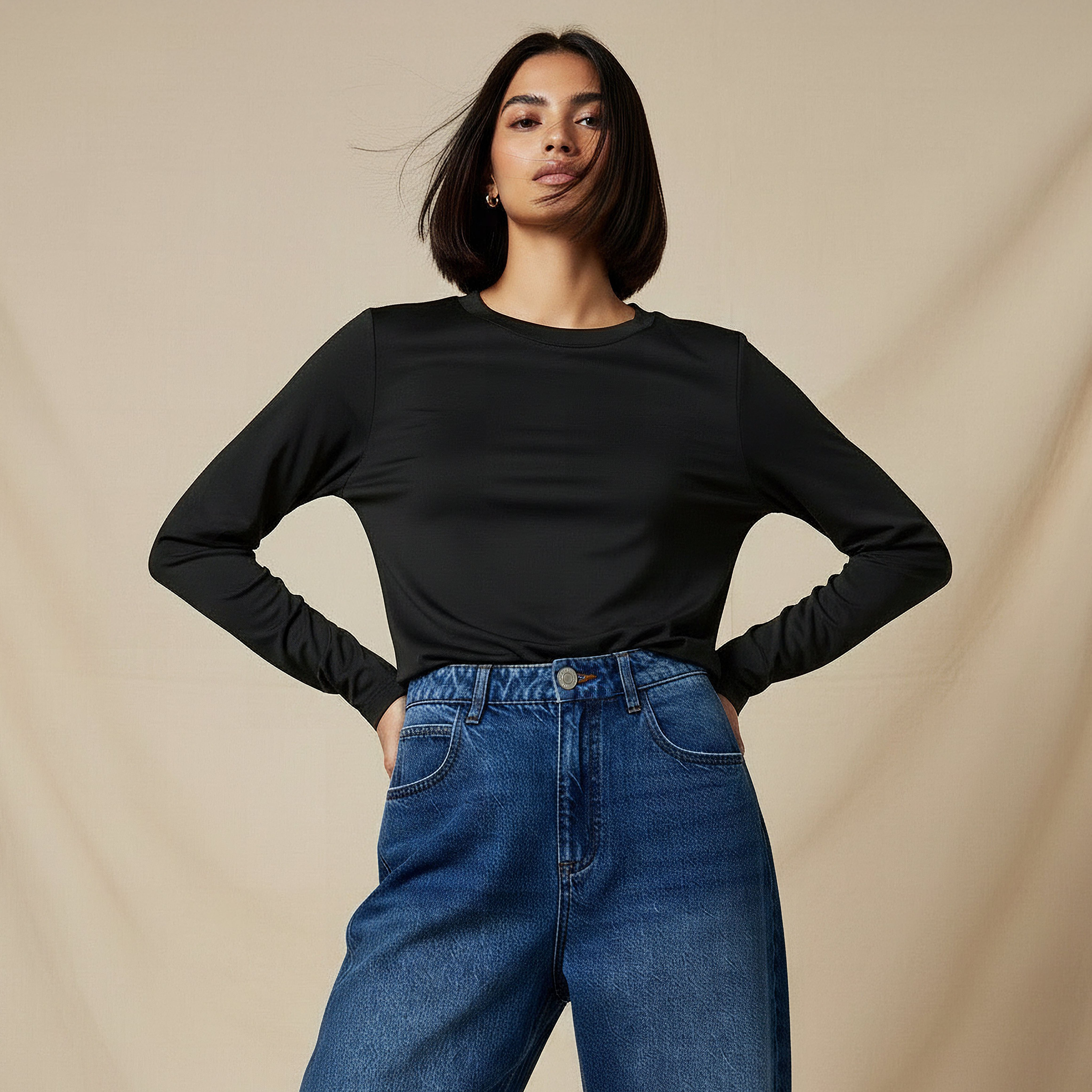 Regular Fit Longline T-shirt with Slit Detail-women-clothing-tshirts-image-6