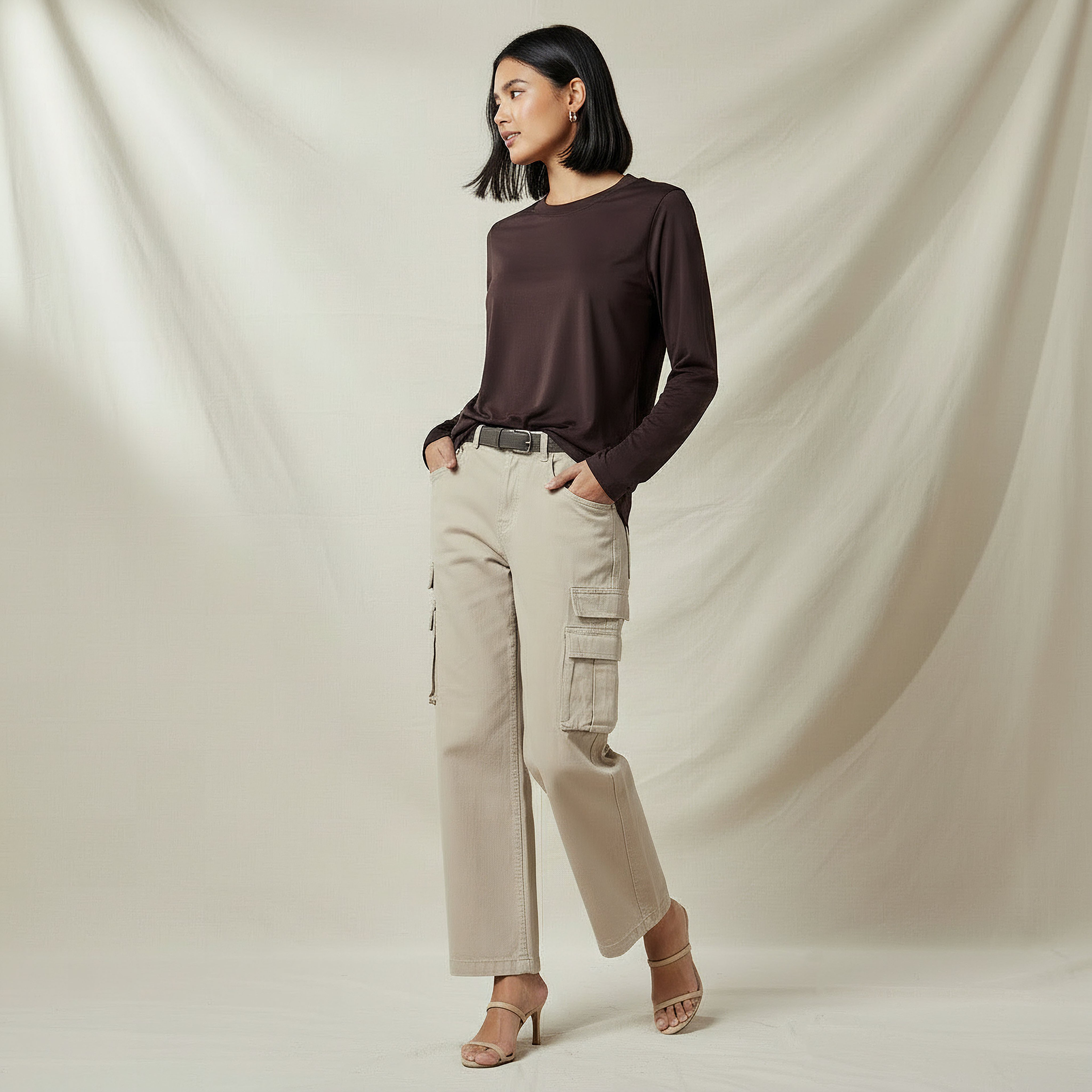 Regular Fit Longline T-shirt with Slit Detail-women-clothing-tshirts-image-2