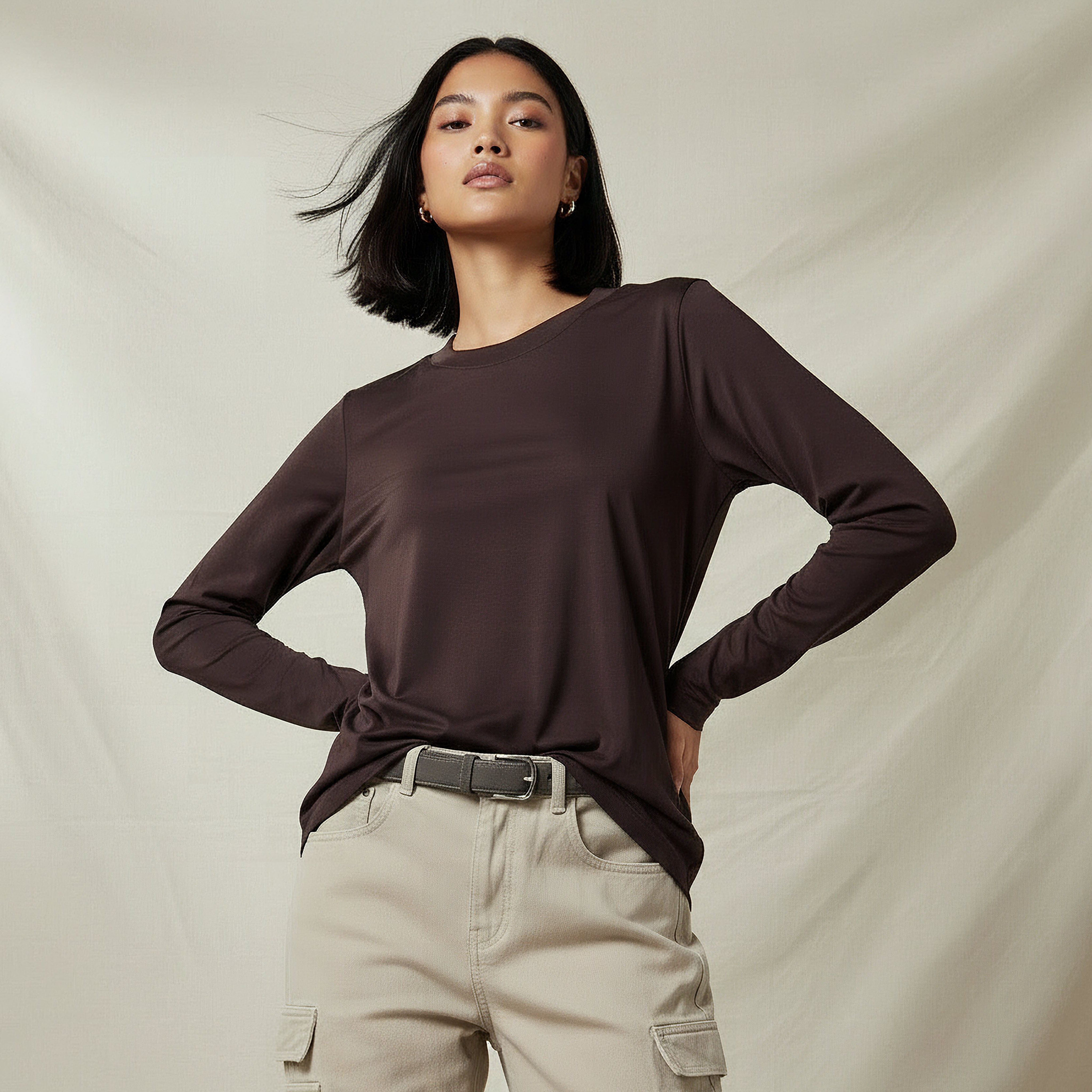 Regular Fit Longline T-shirt with Slit Detail-women-clothing-tshirts-image-6