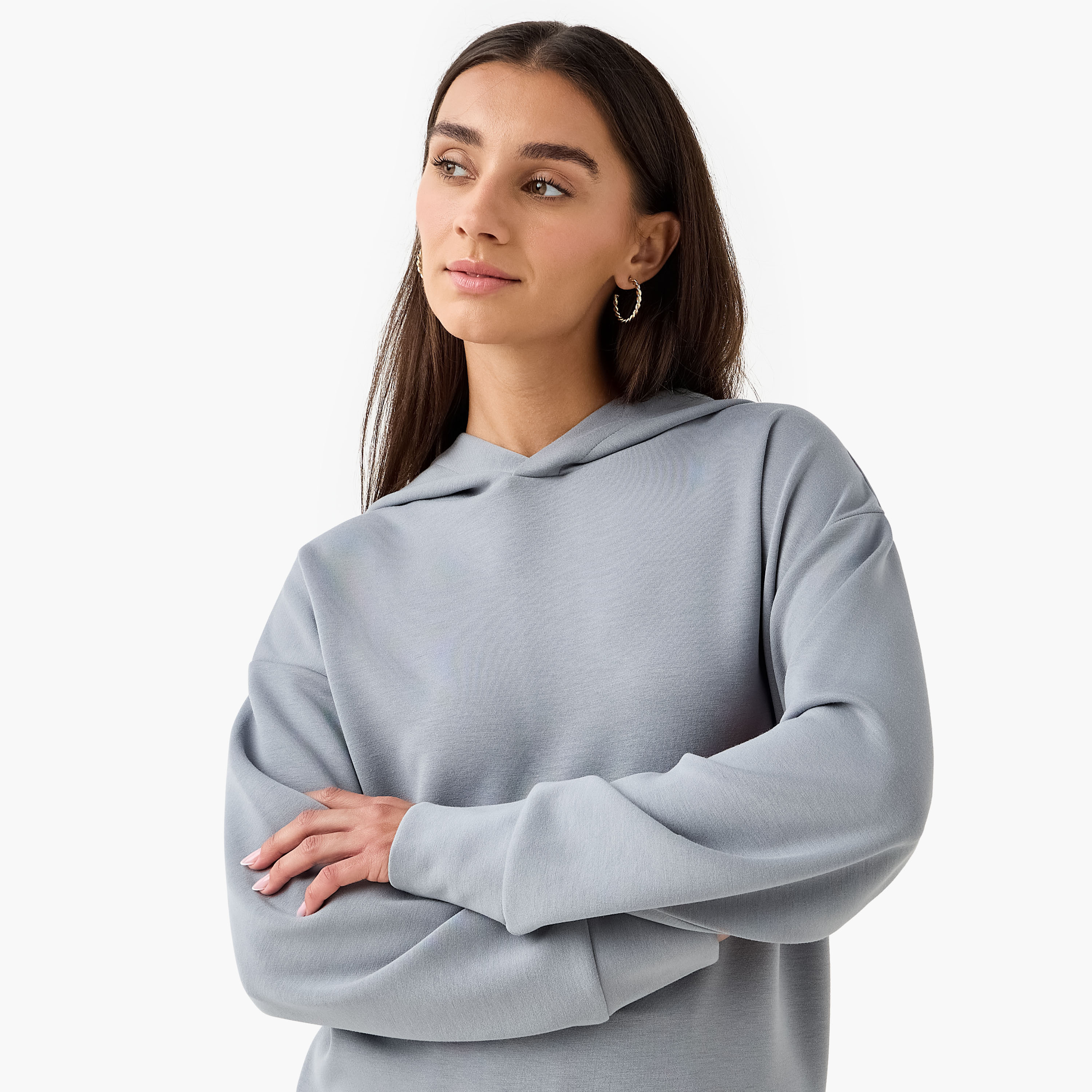Hoodie with Ribbed Design-women-clothing-coordsets-image-5