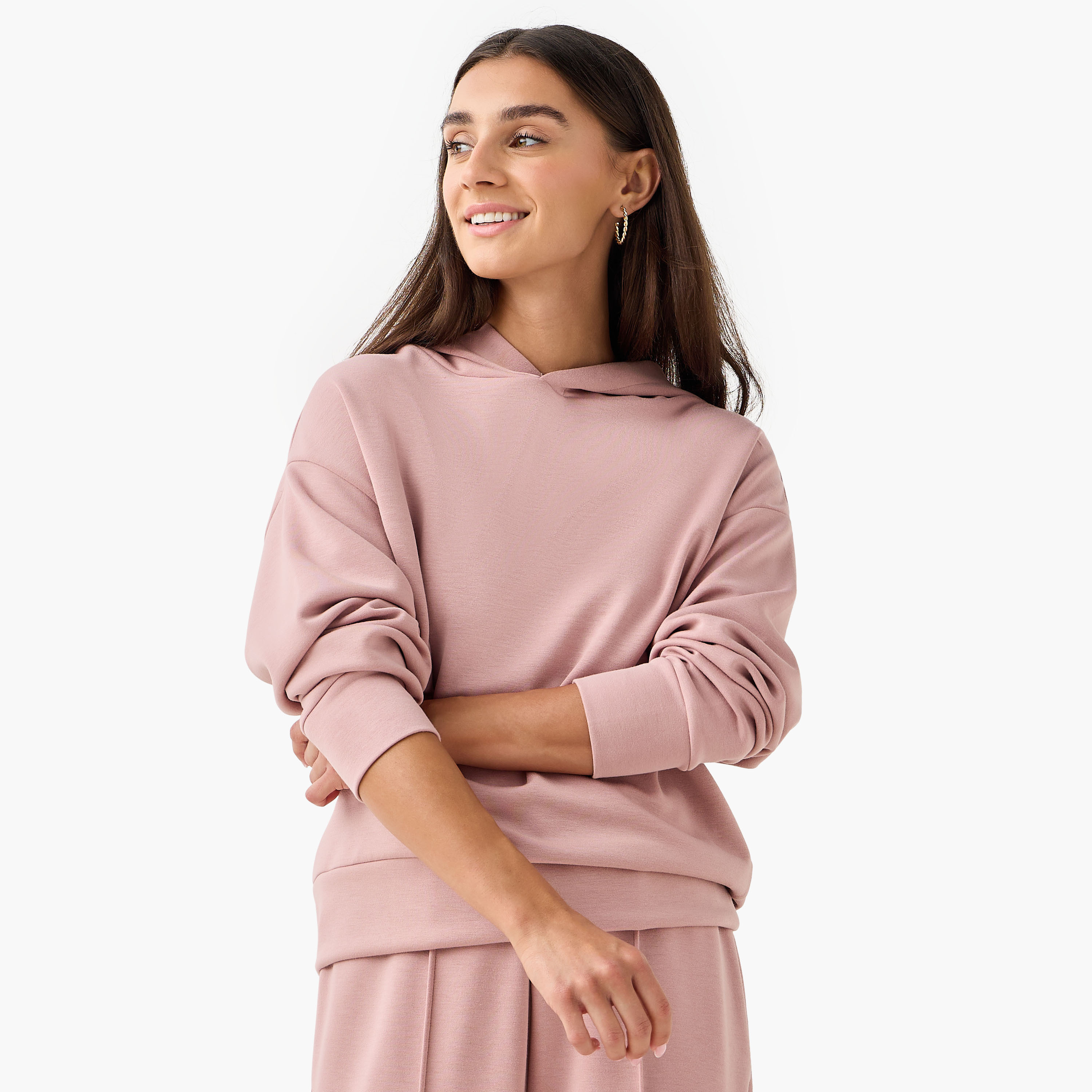 Hoodie with Ribbed Design-women-clothing-coordsets-image-5