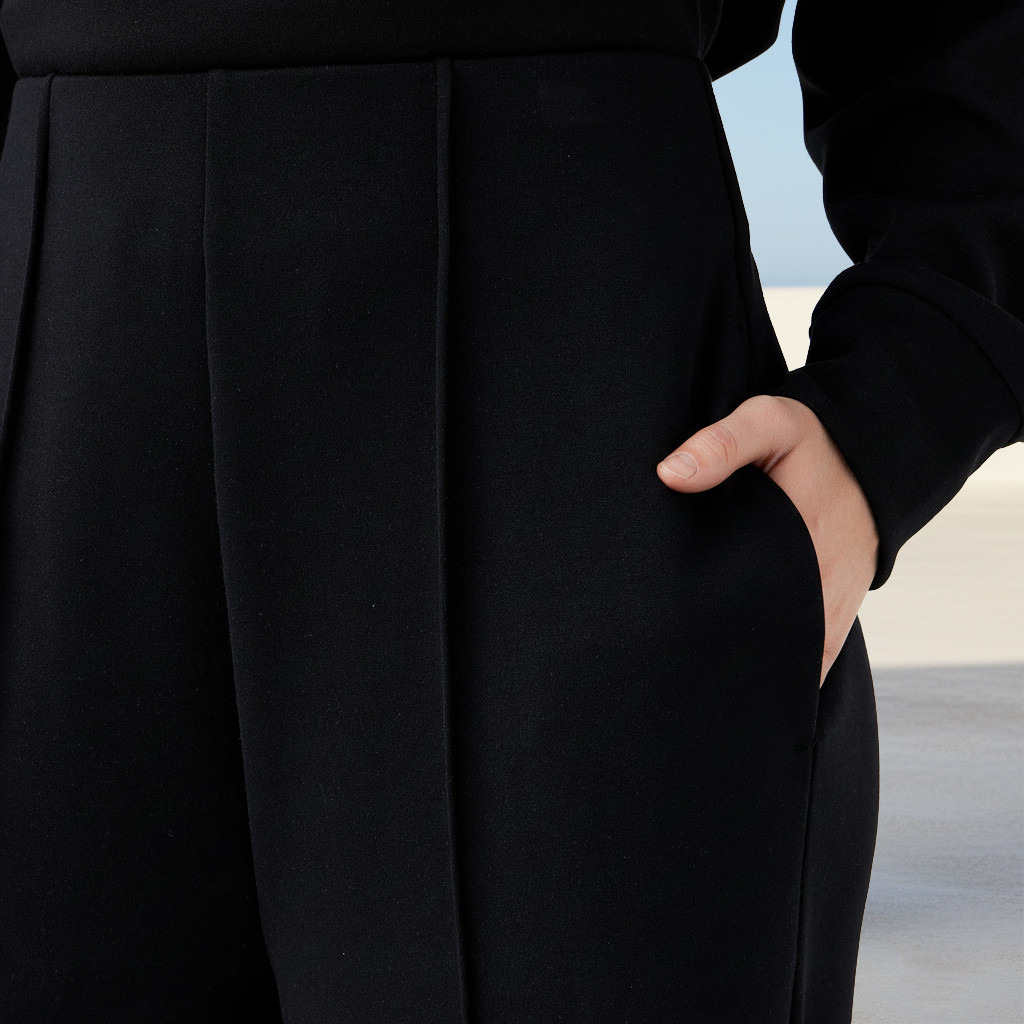 Regular Fit Flexi Waist Soft Touch Wide Leg Pants with Pintuck Detail-women-clothing-bottoms-joggers-image-4
