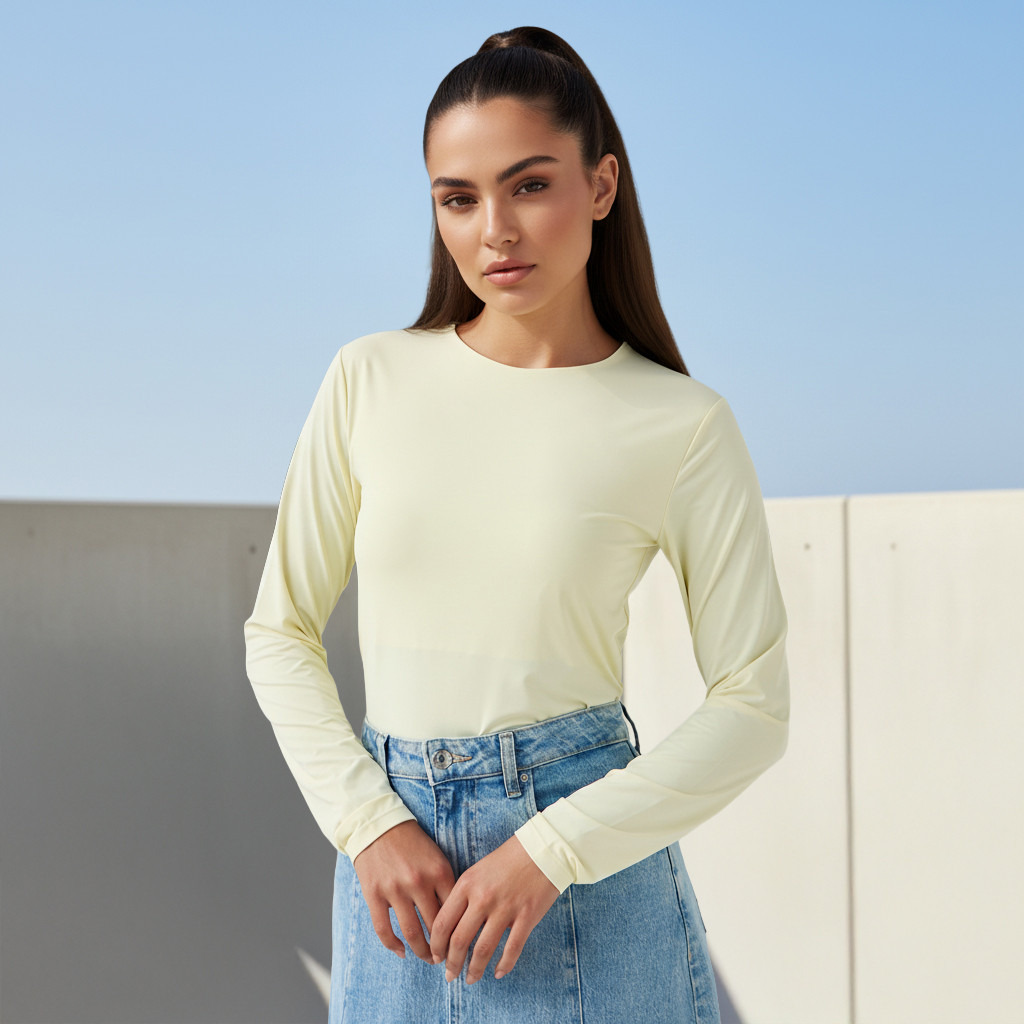 Regular Fit T-shirt with Long Sleeves-women-clothing-tshirts-image-1