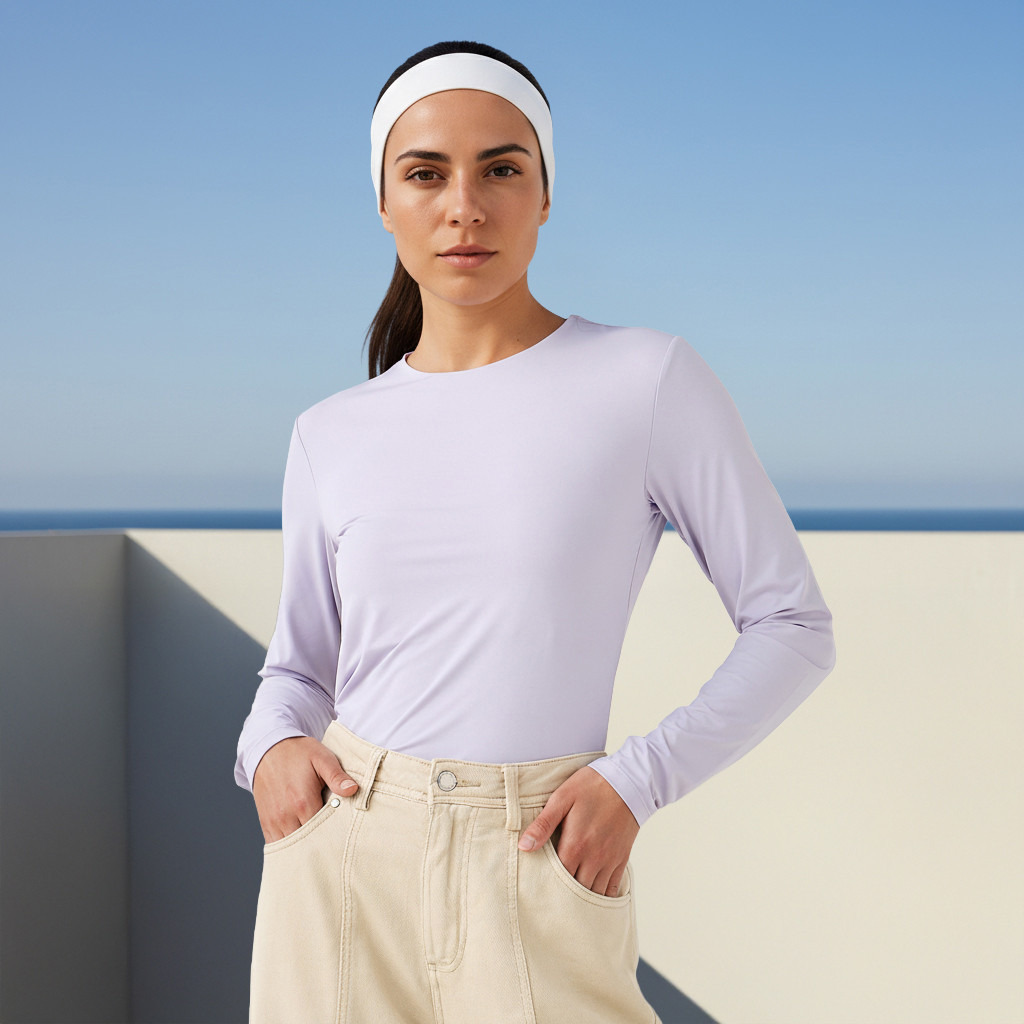 Regular Fit T-shirt with Long Sleeves-women-clothing-tshirts-image-1