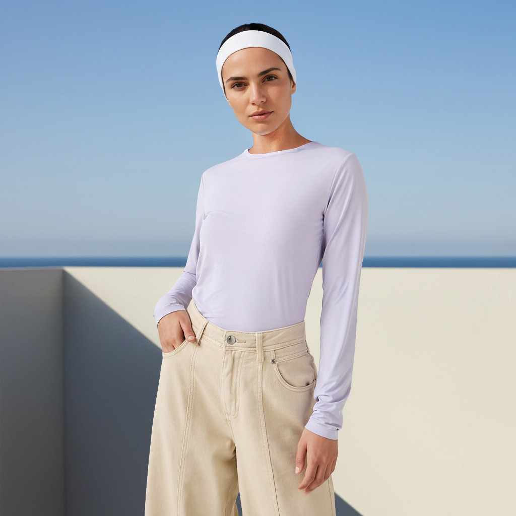 Regular Fit T-shirt with Long Sleeves-women-clothing-tshirts-image-4