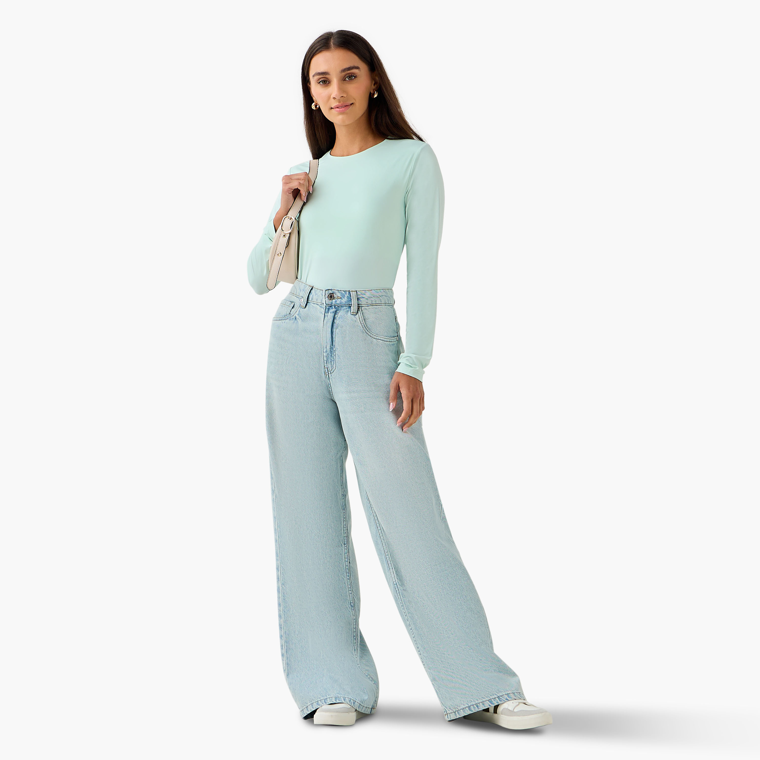 Regular Fit T-shirt with Long Sleeves-women-clothing-tshirts-image-2