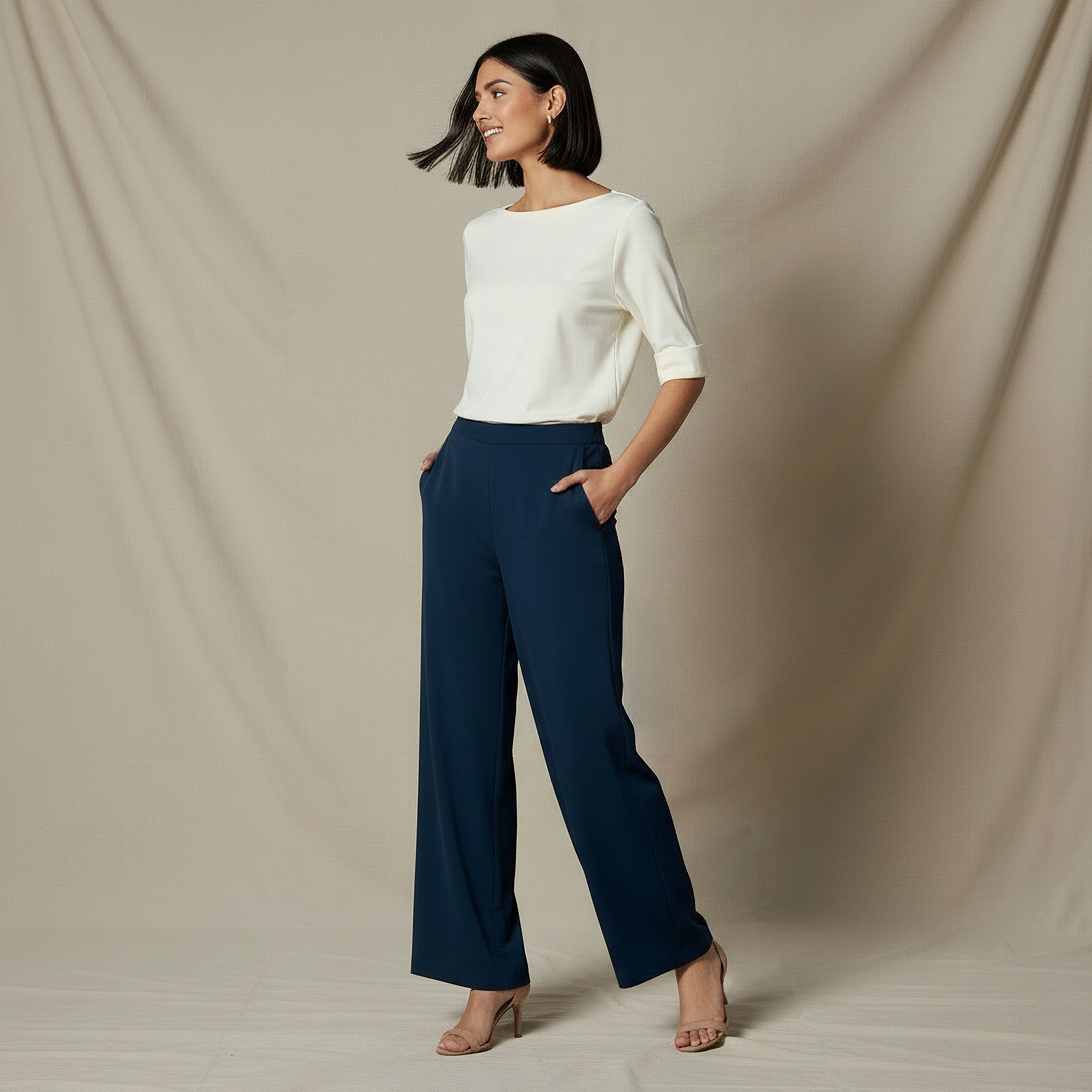 تيشيرت بقصة عادية وياقة قارب-women-clothing-tshirts-image-2