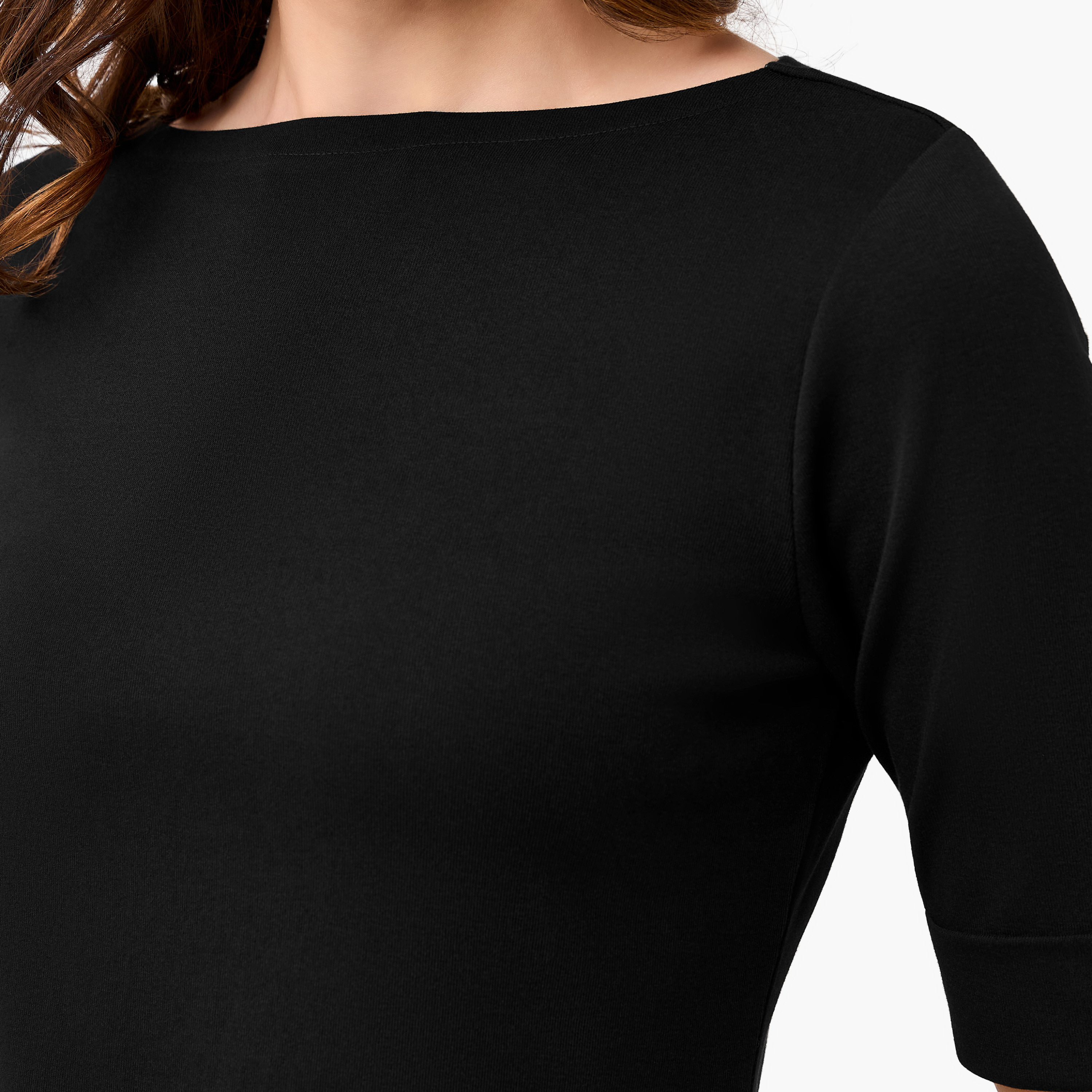 Regular Fit T-shirt with Boat Neck-women-clothing-tshirts-image-5