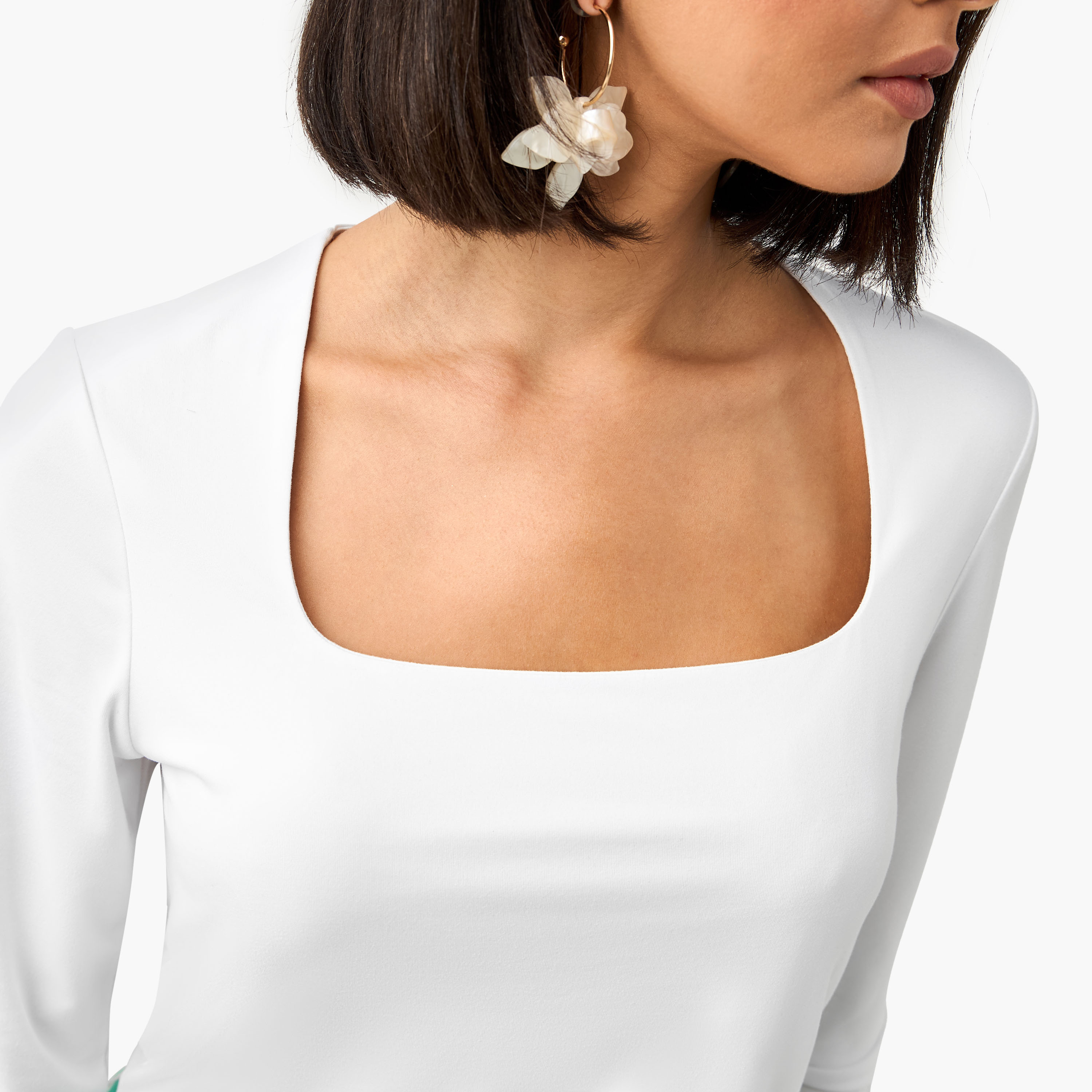 Regular Fit T-shirt with Square Neck-women-clothing-tshirts-image-5