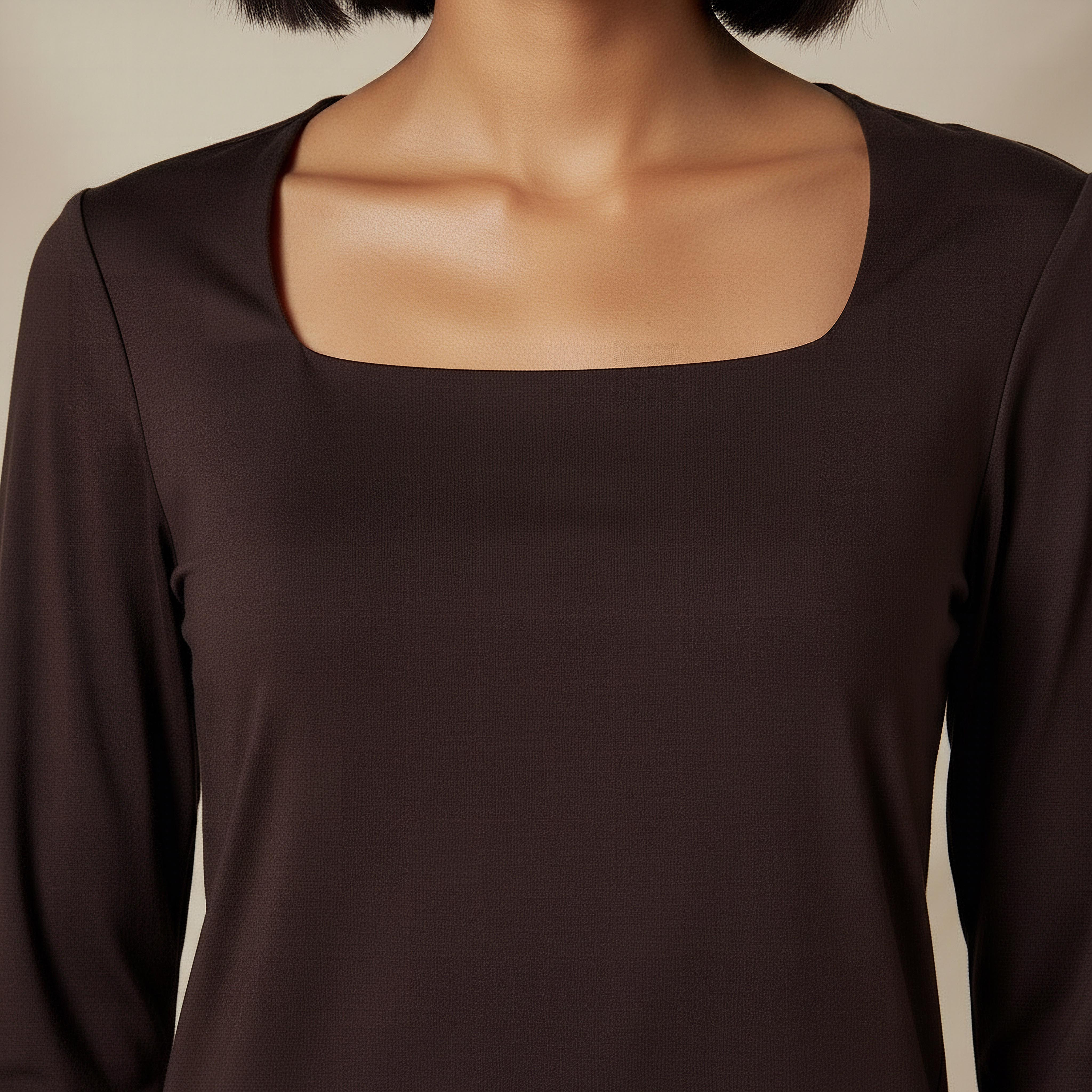 تيشيرت برقبة مربعة وقصة عادية-women-clothing-tshirts-image-3