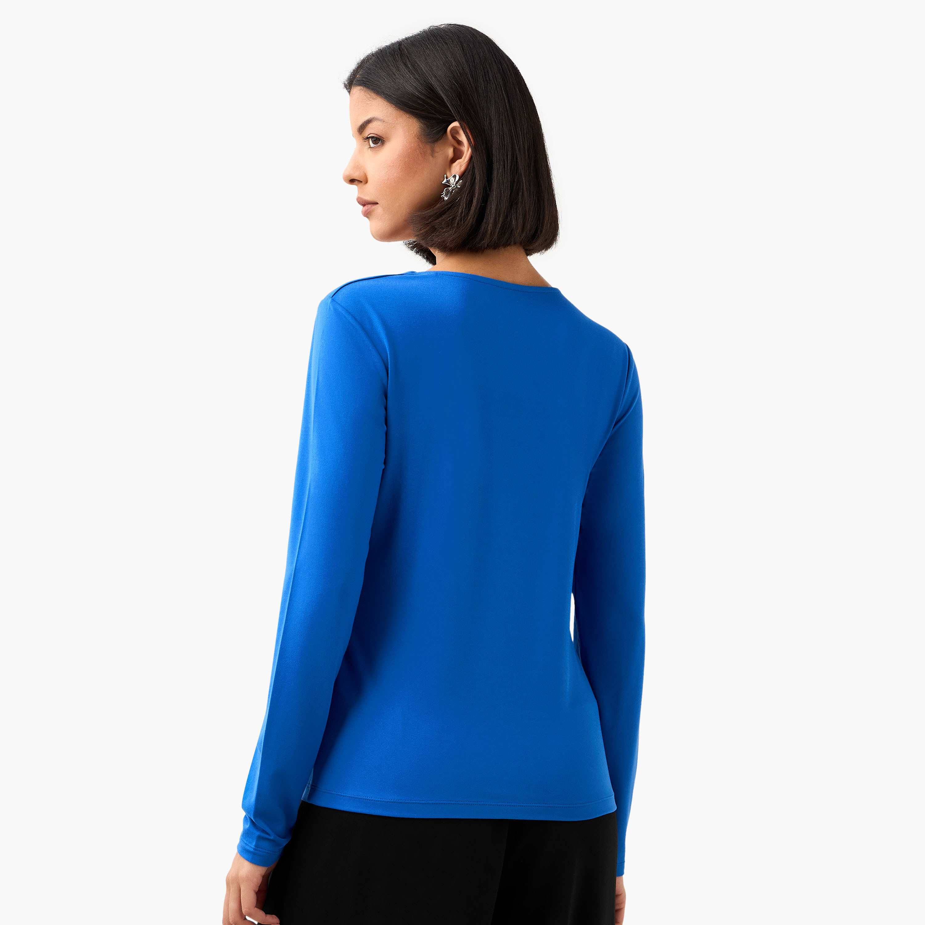 Regular Fit T-shirt with Square Neck-women-clothing-tshirts-image-3