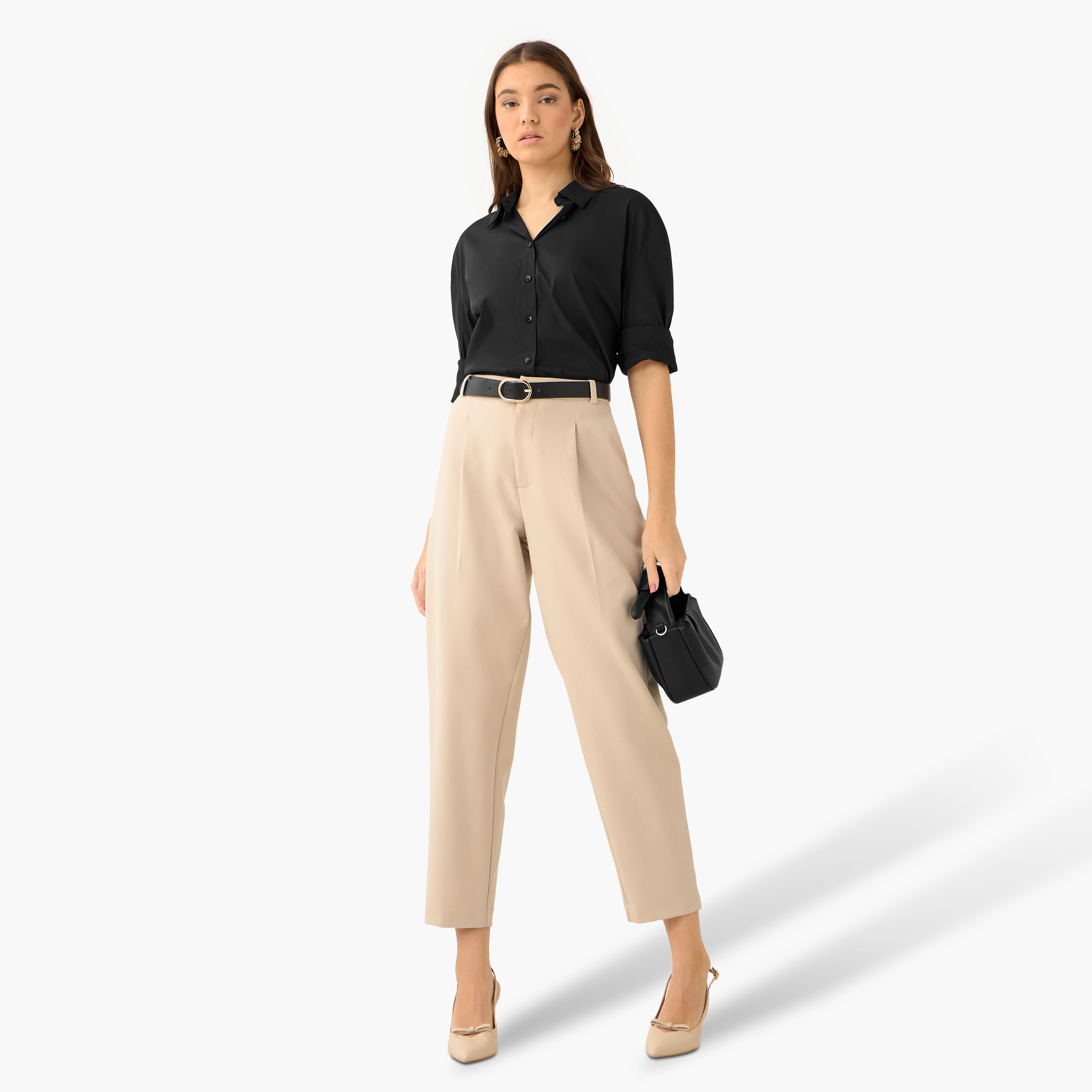 Poplin Shirt with High Low Hem-women-clothing-shirtsandblouses-shirts-image-3