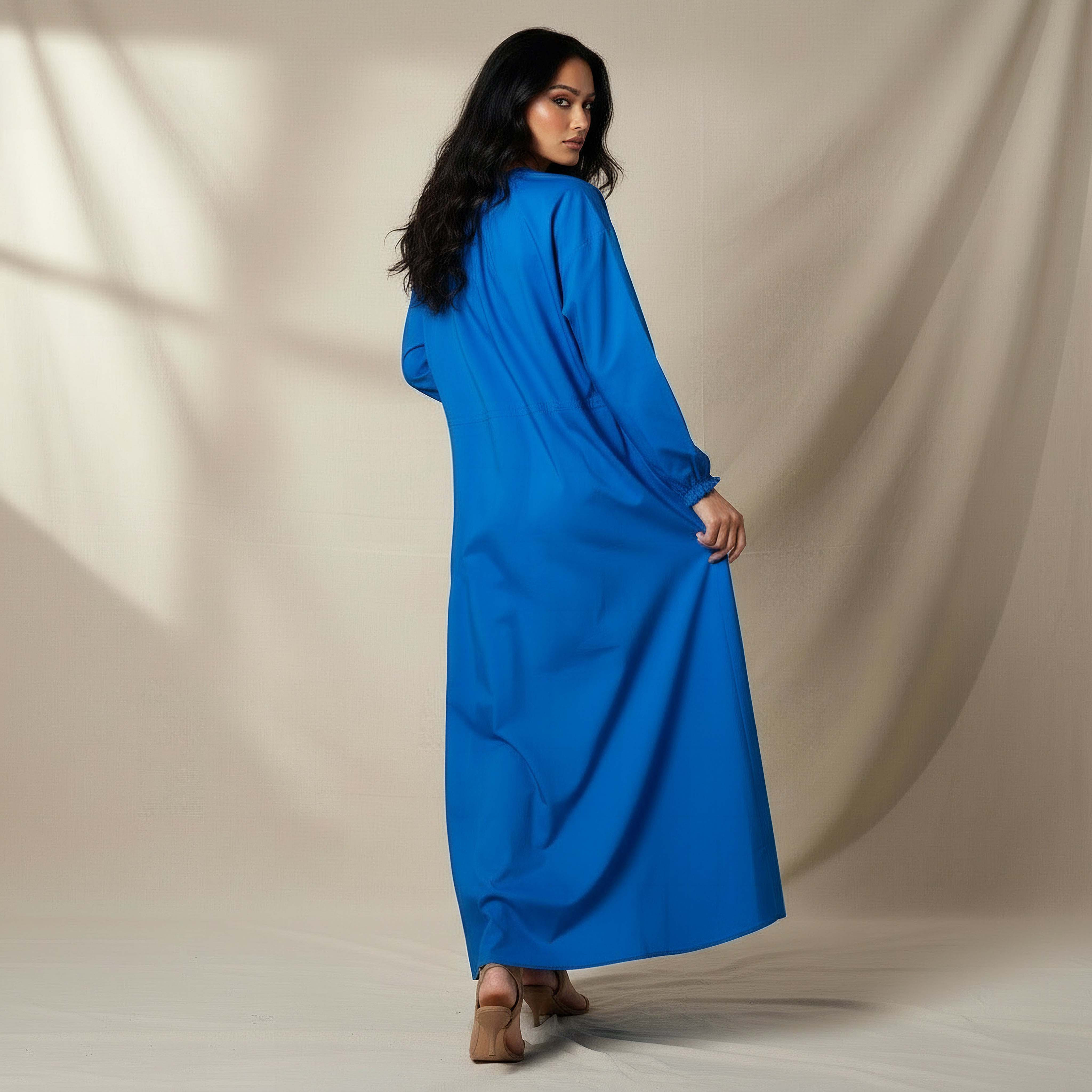 A-line Midi Cotton Dress with Pockets-women-clothing-dresses-image-3