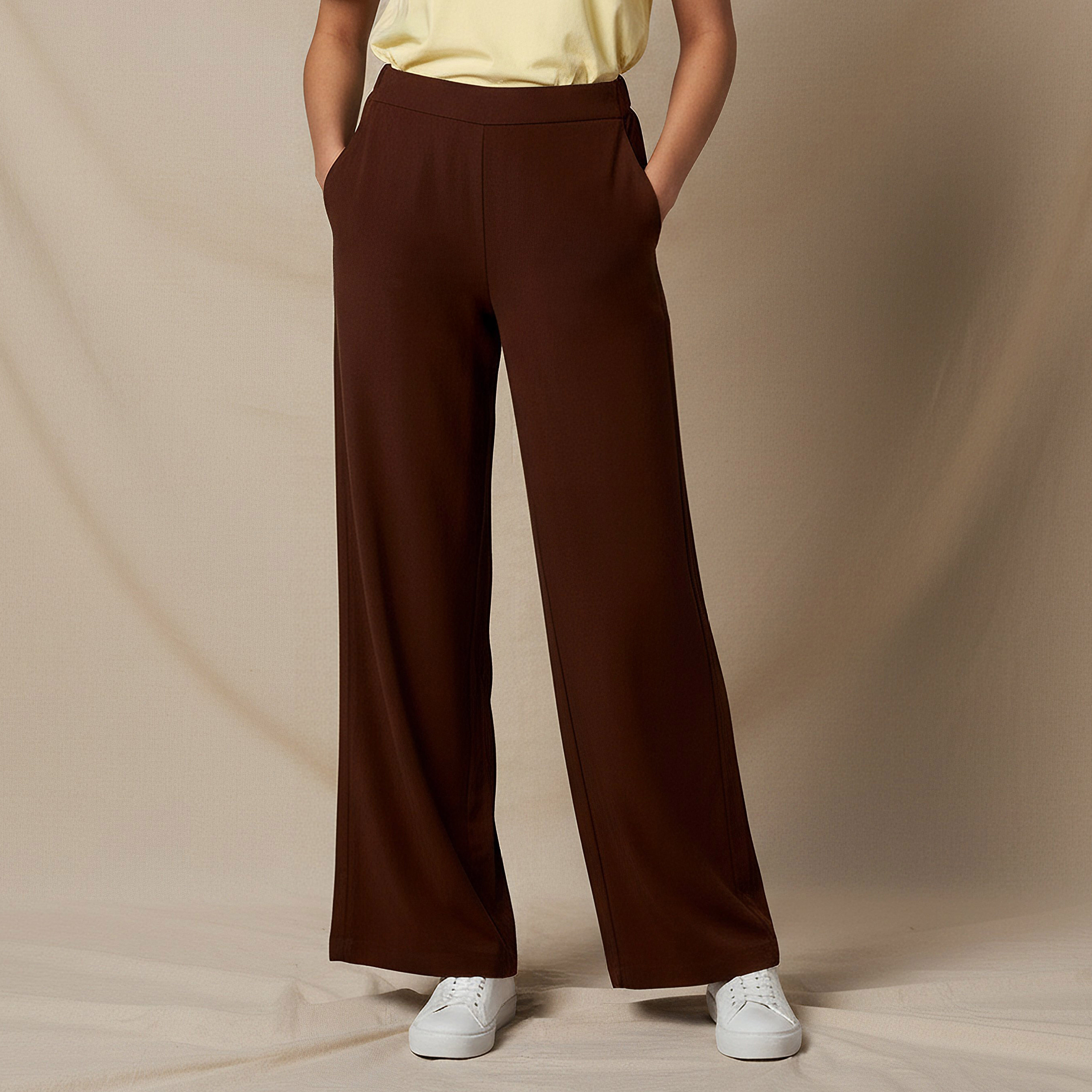 Regular Fit Mid-Rise Wide Leg Pants-women-clothing-coordsets-image-1