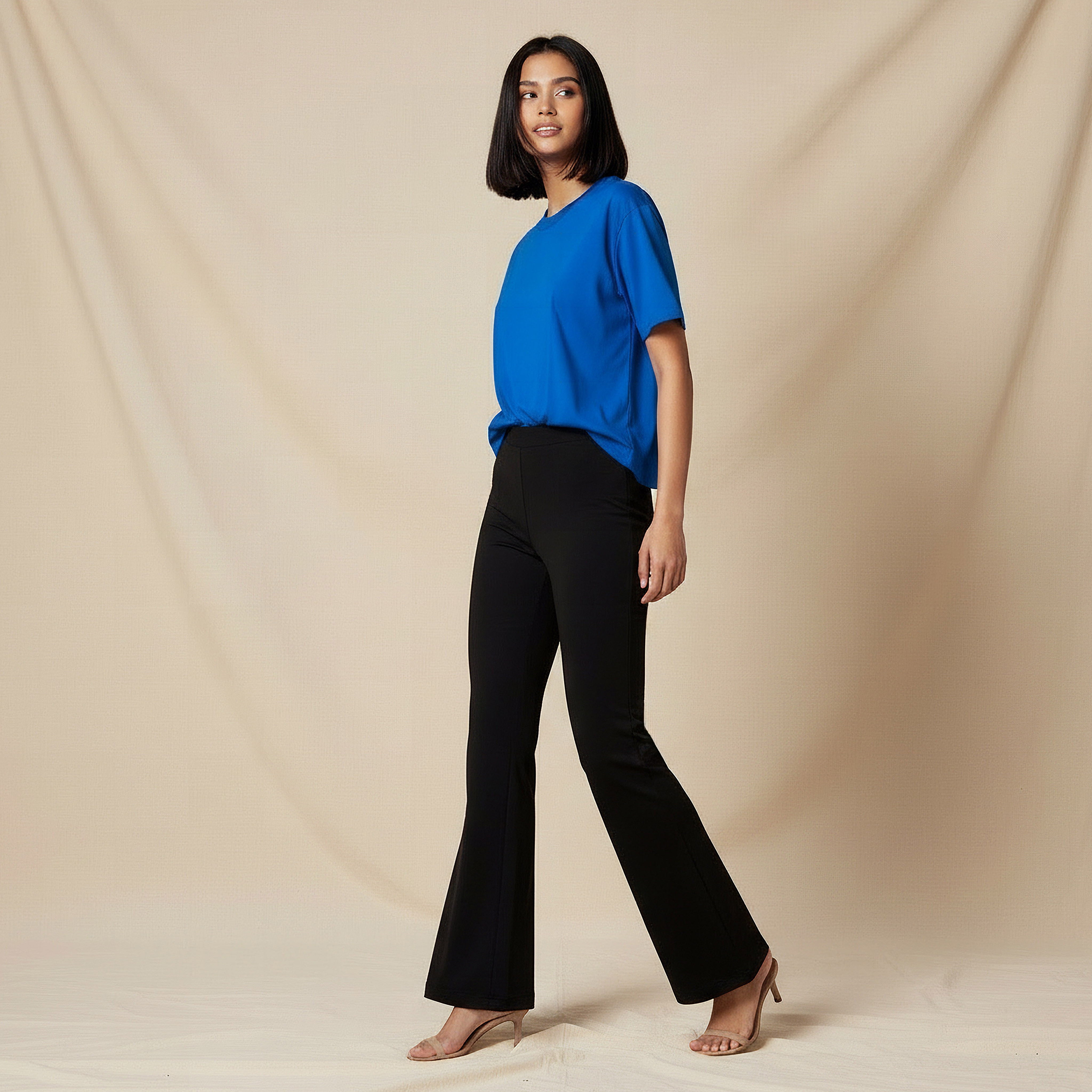 تيشيرت قطن بقصة عادية وفتحات جانبية-women-clothing-tshirts-image-2