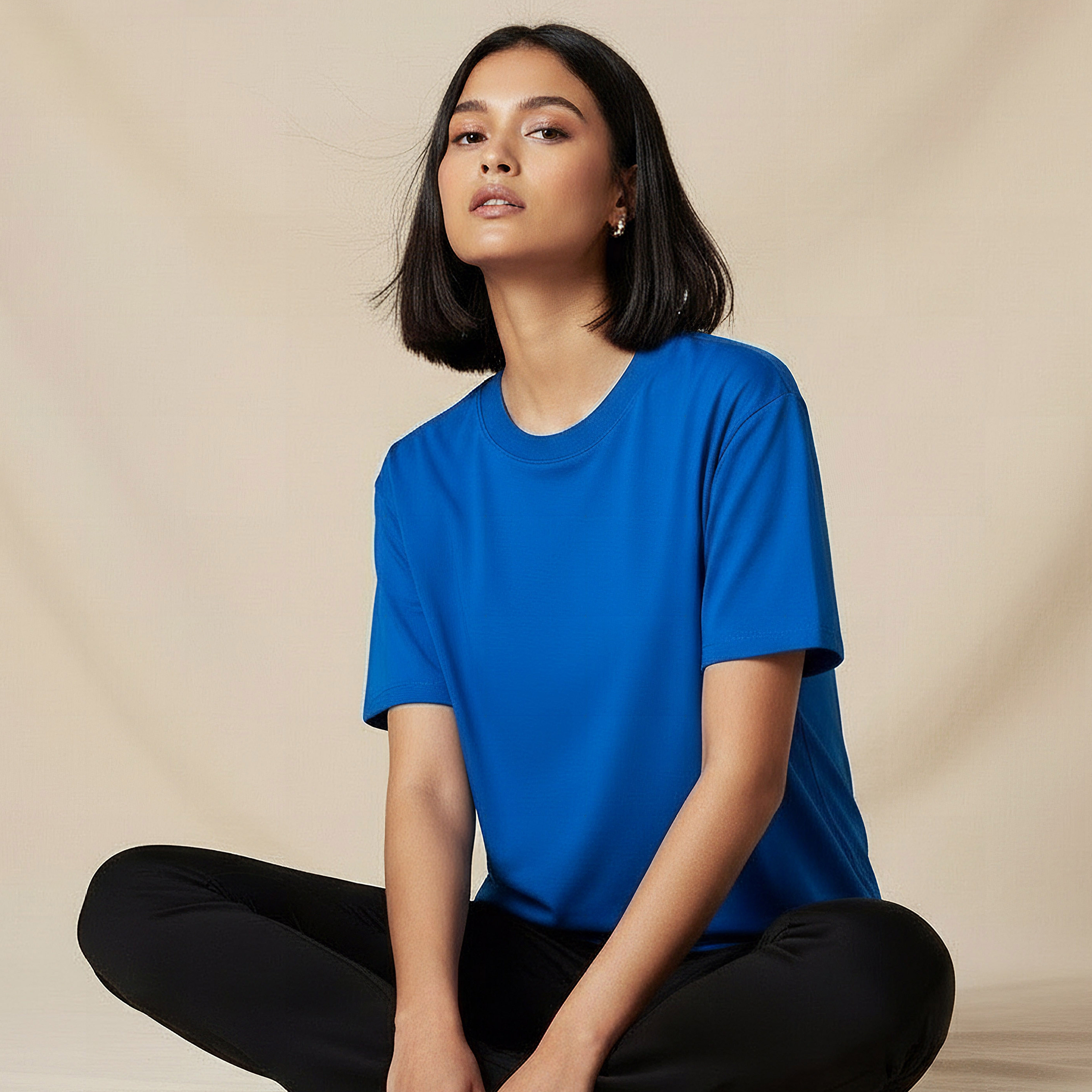 تيشيرت قطن بقصة عادية وفتحات جانبية-women-clothing-tshirts-image-5