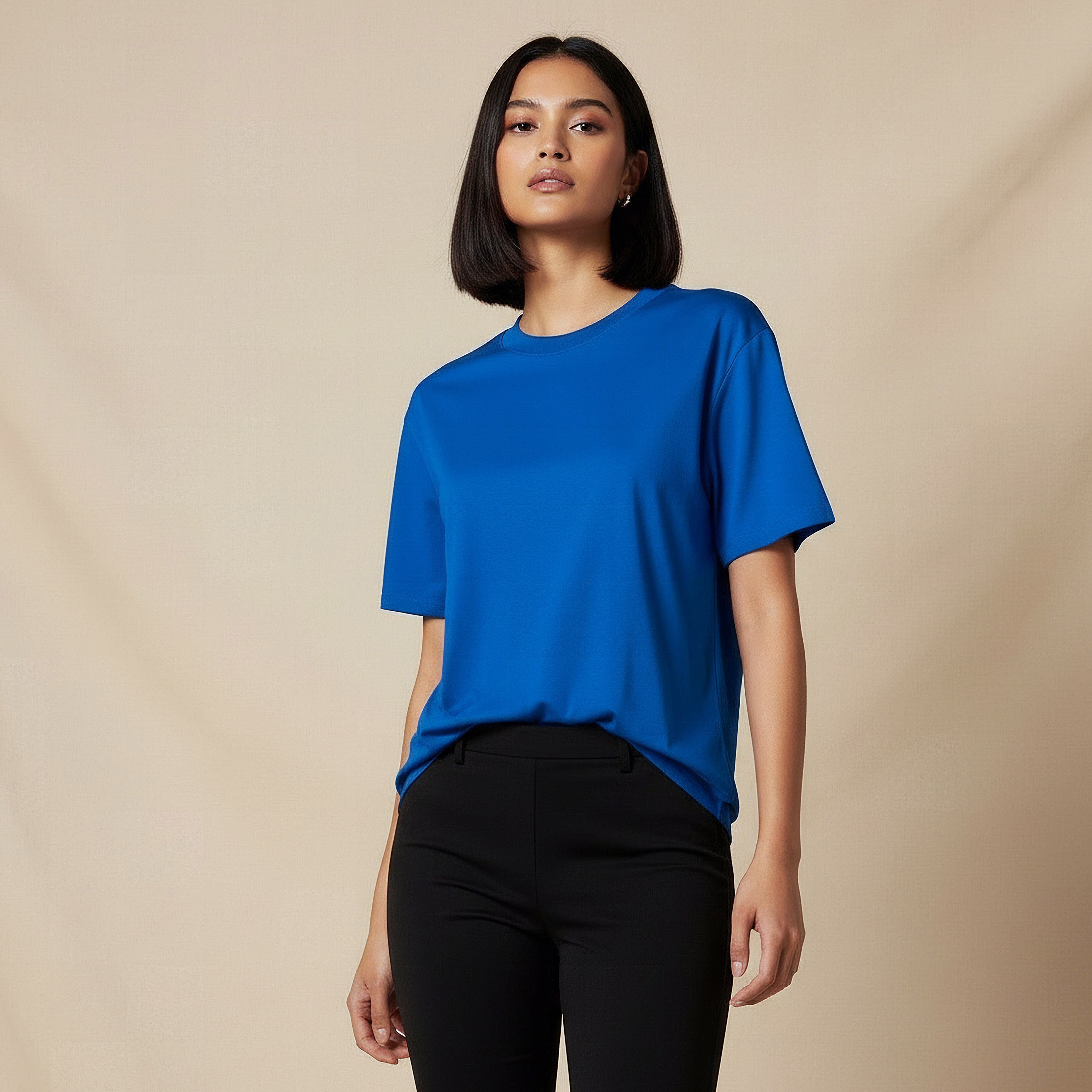 تيشيرت قطن بقصة عادية وفتحات جانبية-women-clothing-tshirts-image-6