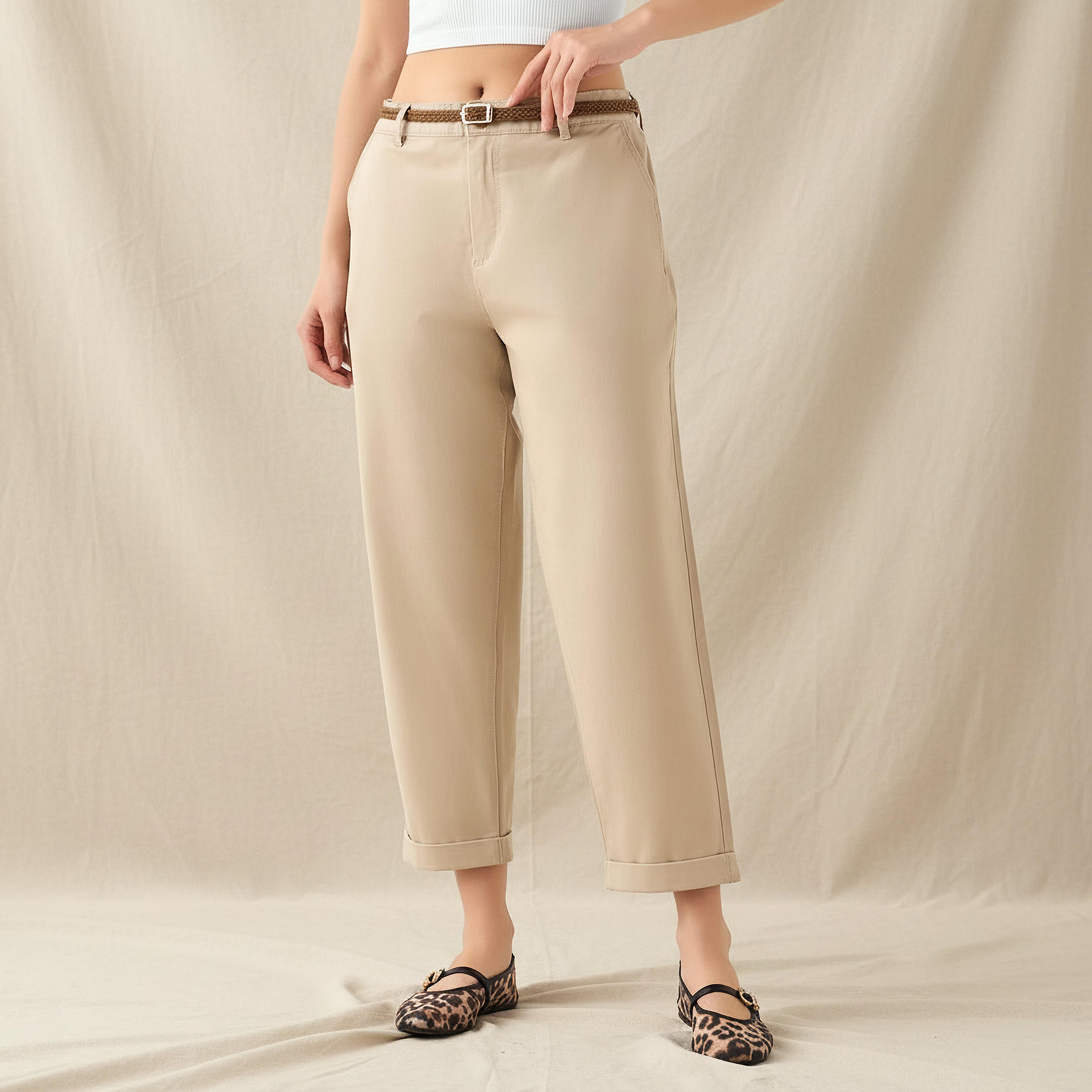 Relaxed Fit High Waist Chino Pants-women-clothing-bottoms-trousers-image-1
