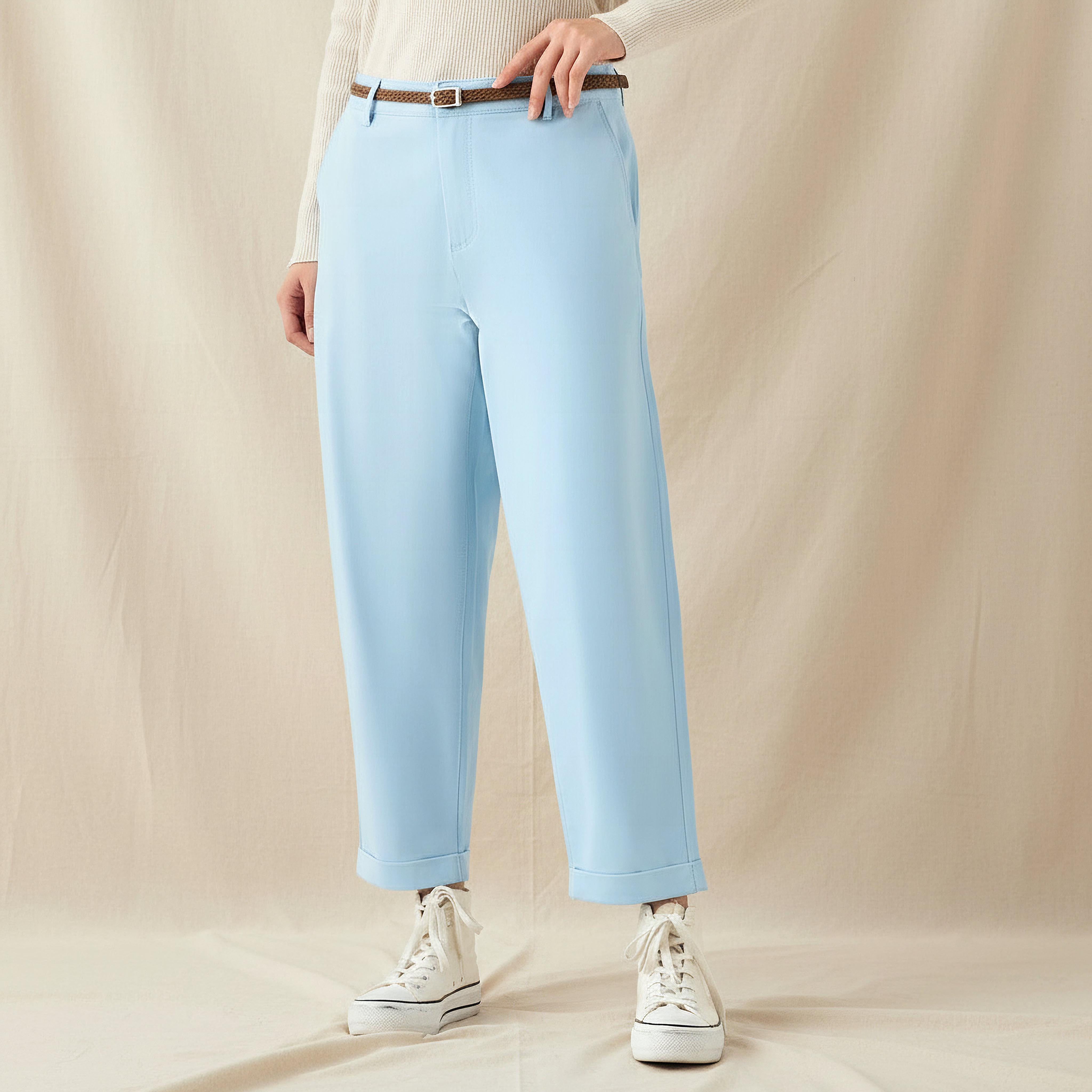 Relaxed Fit High Waist Chino Pants-women-clothing-bottoms-trousers-image-1