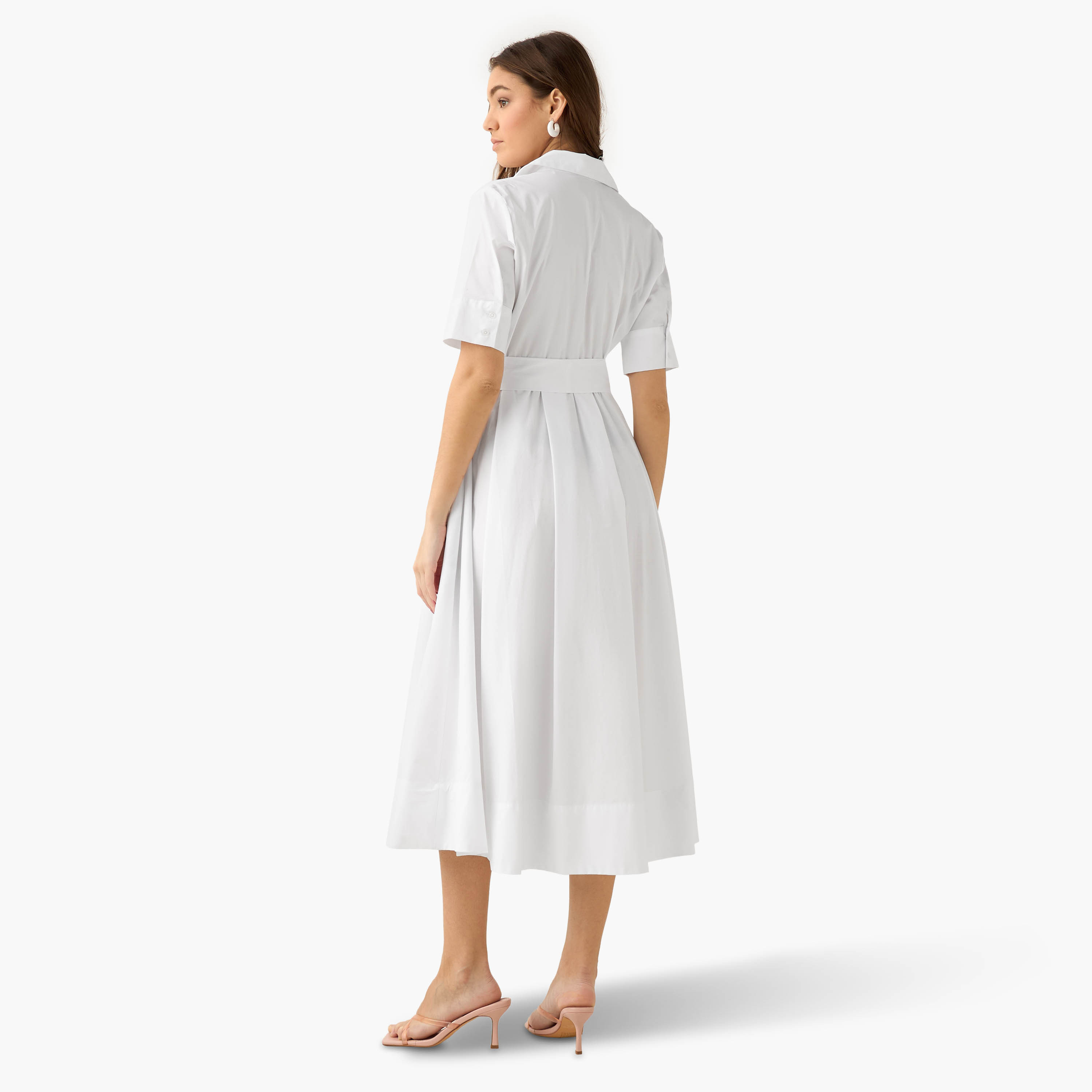 Shirt Midi Dress with Tie-Up Belt-women-clothing-dresses-image-4