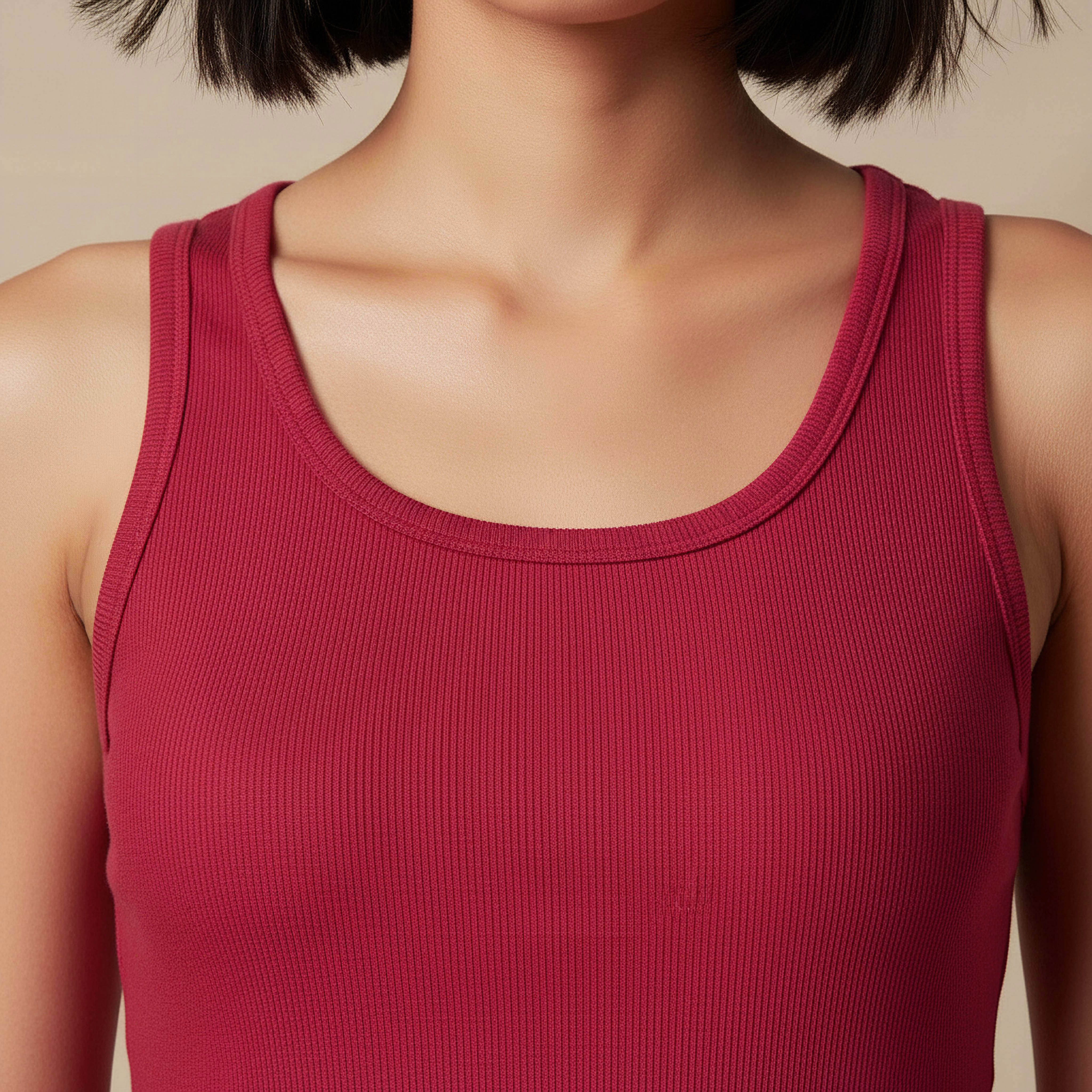 بلوزة تانك بقصة سليم وتصميم مضلّع-women-clothing-tshirts-image-3